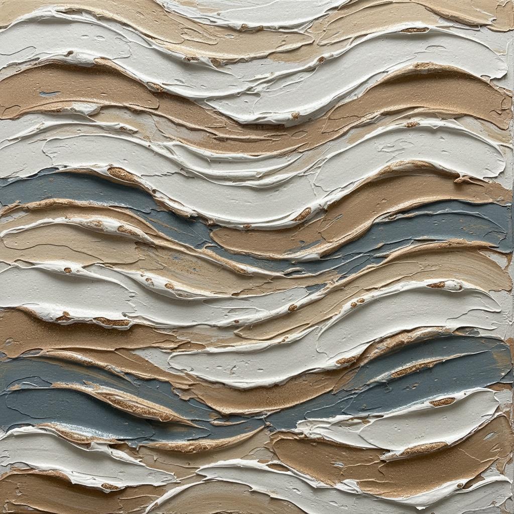 Ätherische Schichten Aus Ocker Und Schiefer In Skulpturalem Impasto-relief — David Moreau