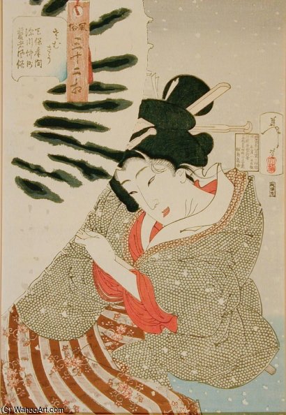 The Appearance Of A Fukagawa Nakamichi Geisha Of The Tempo Era — Tsukioka Yoshitoshi