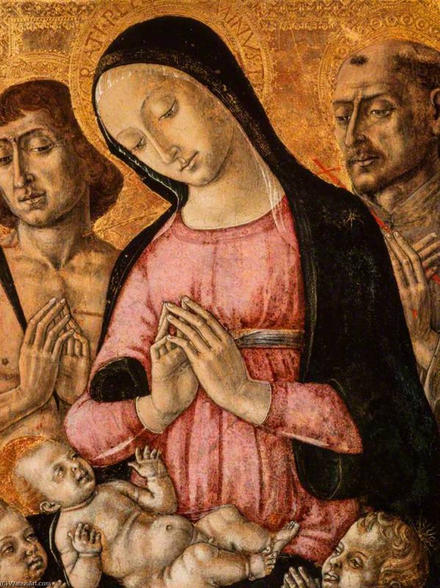 The Virgin And Child With Saint Sebastian, Saint Francis And Angels — Matteo Di Giovanni