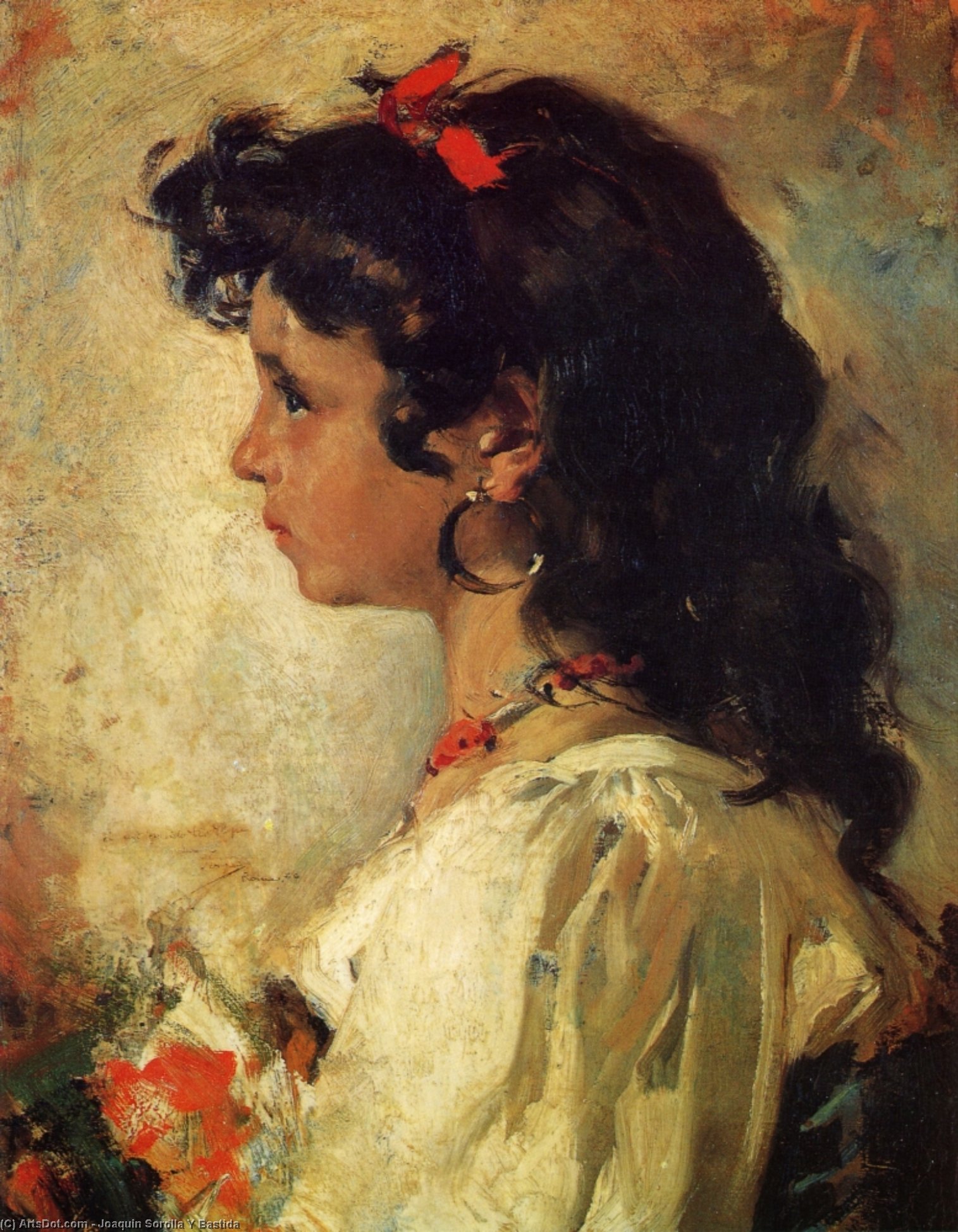 Head Of An Italian Girl — Joaquín Sorolla Y Bastida
