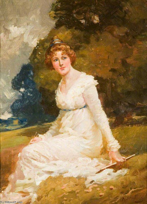 A Lady Seated In A Park — Sir Alfred James Munnings