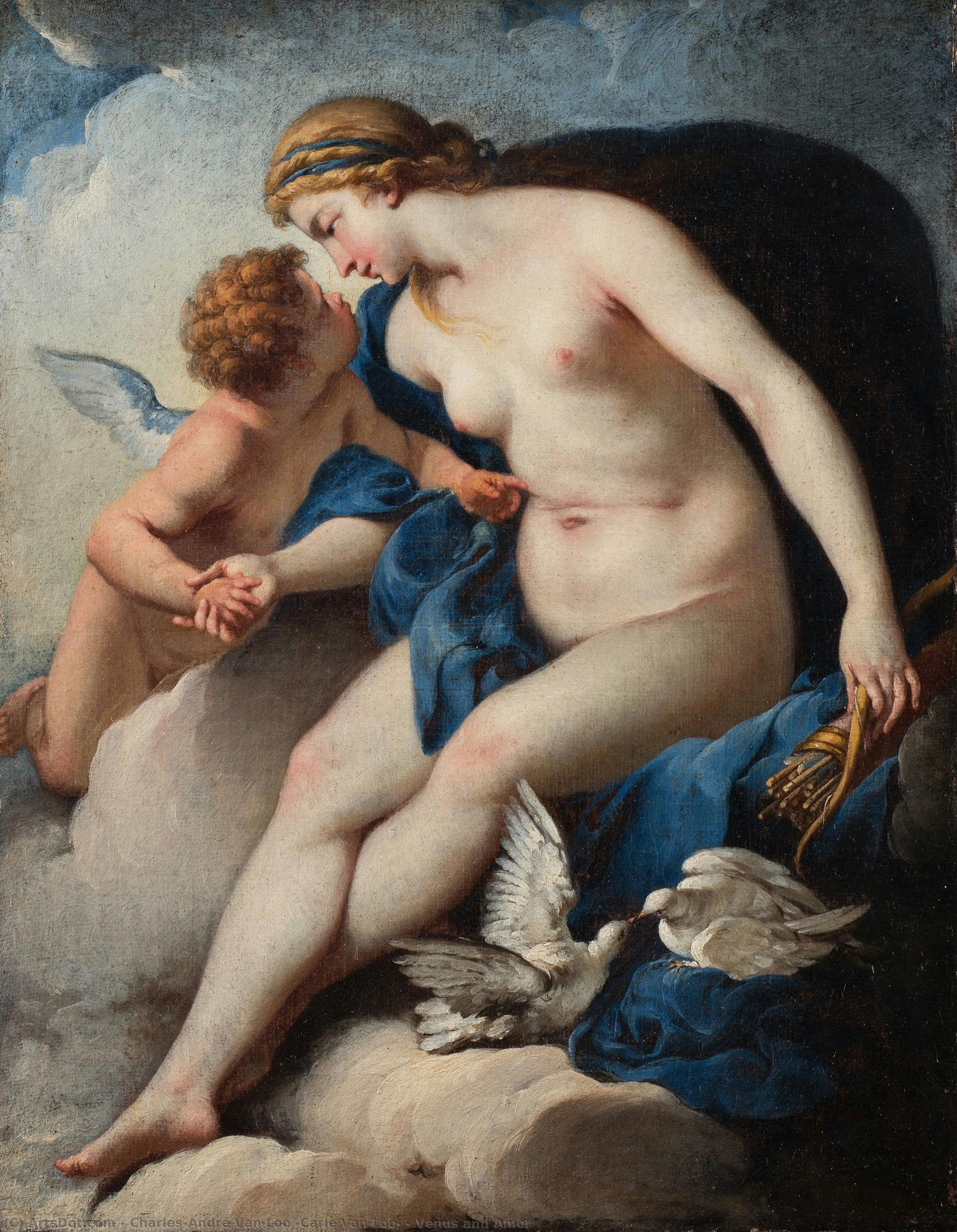 Venus And Amor — Карл Ван Лoo