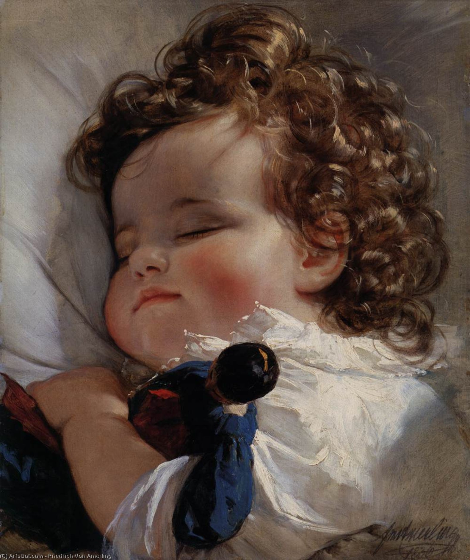 Portrait Of Princess Marie Franziska Von Liechtenstein Aged Two — Friedrich Ritter Von Amerling