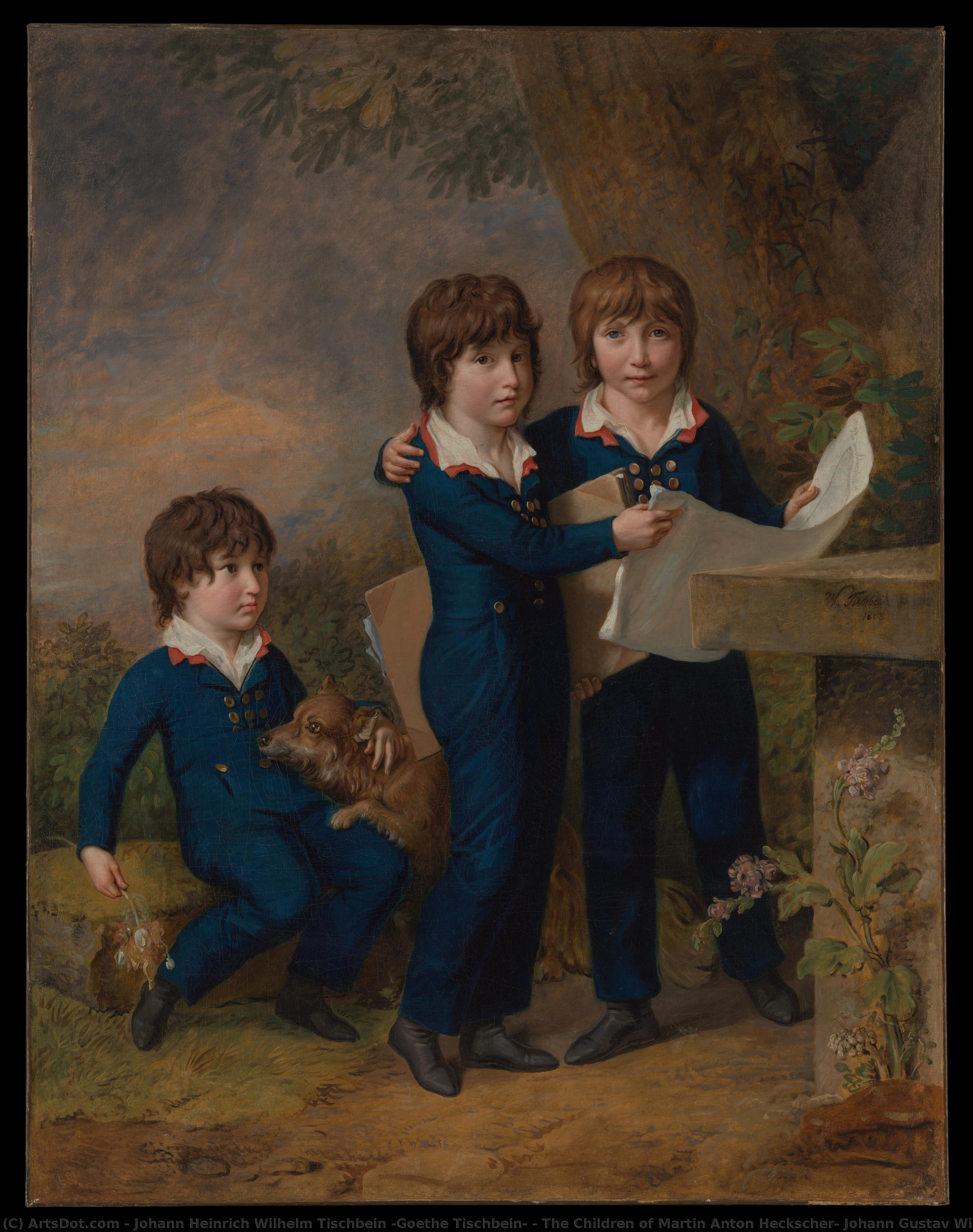The Children Of Martin Anton Heckscher: Johann Gustav Wilhelm Moritz (1797–1865), Carl Martin Adolph (1796–1850), And Leopold (born 1792) — Johann Heinrich Wilhelm Tischbein (goethe Tischbein)