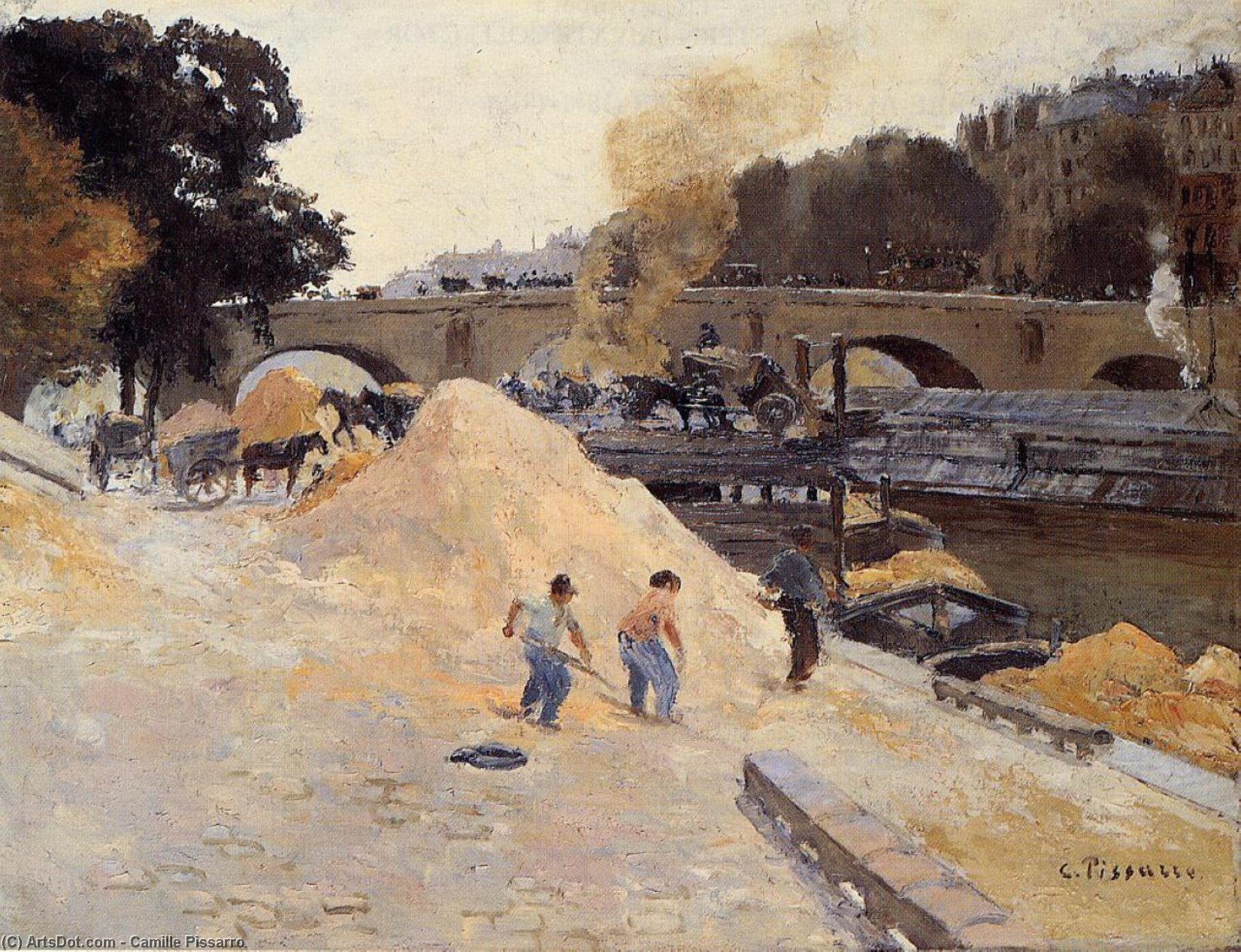 Die Quais Der Seine In Paris, Pont Marie, Quai D'anjou — Camille Pissarro