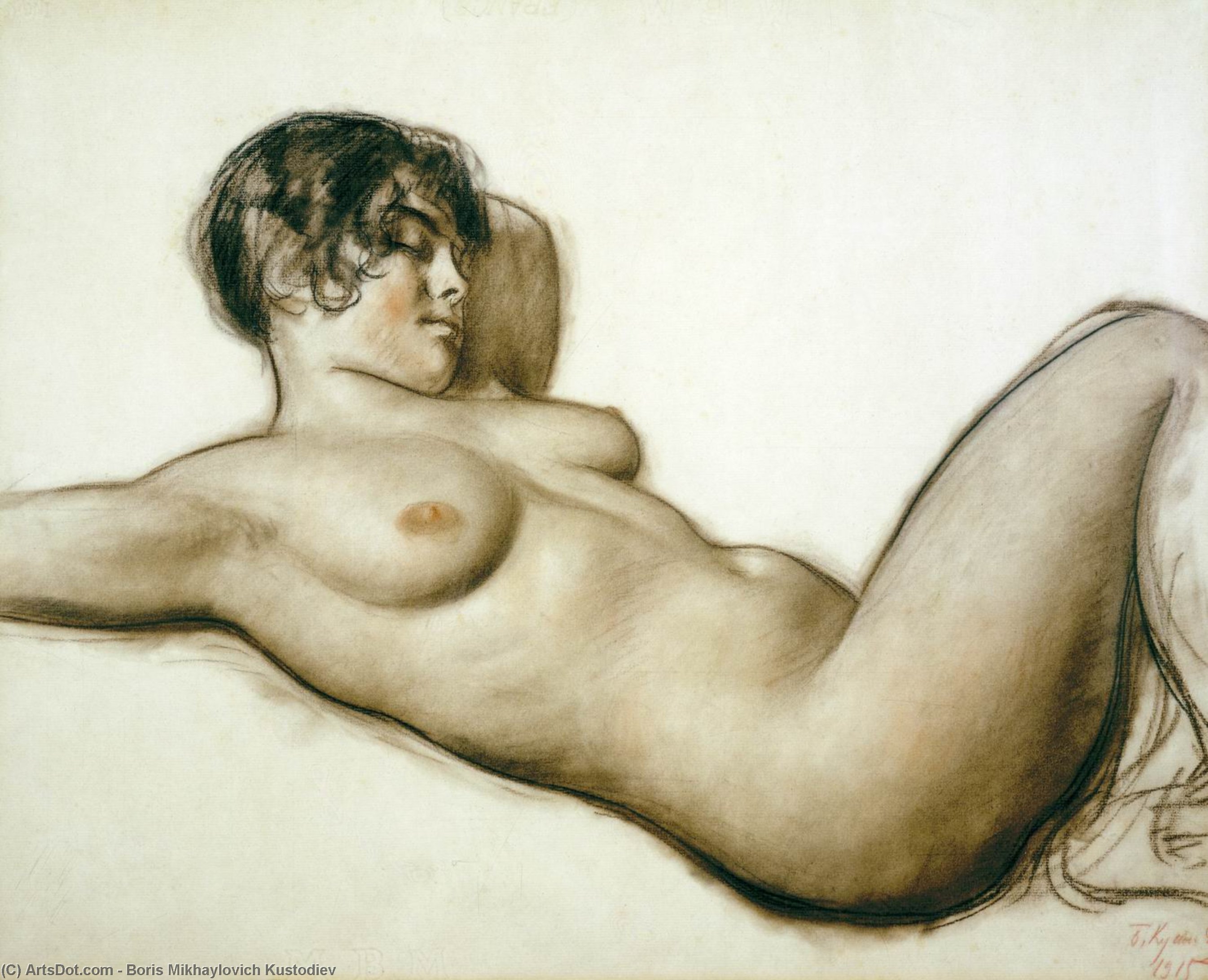 Lying Nude — Boris Mikhailovich Kustodiev