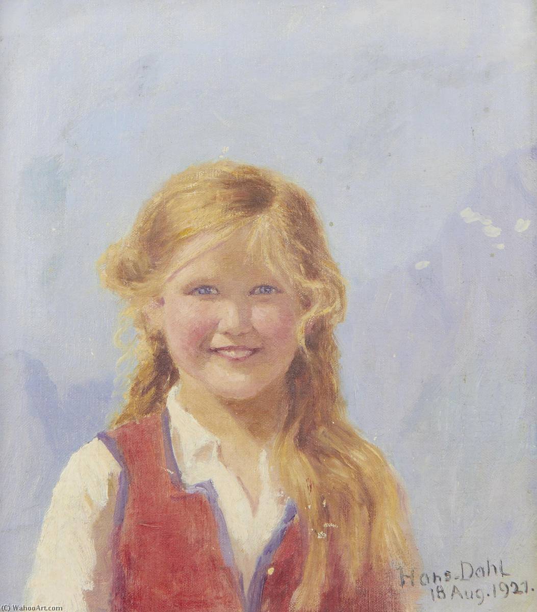 Portrait Of A Young Girl, Believed To Be Eline Wiese — Hans Dahl