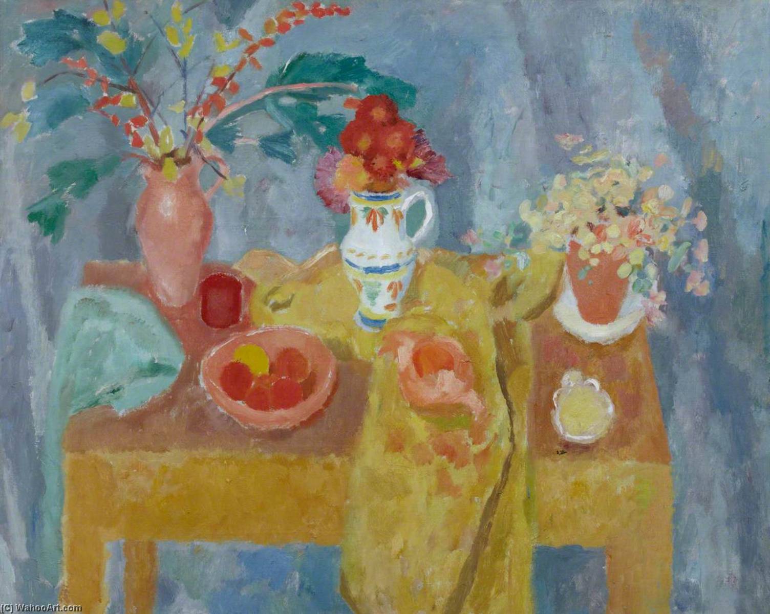 Still Life With Blue Background — Sir William George Gillies