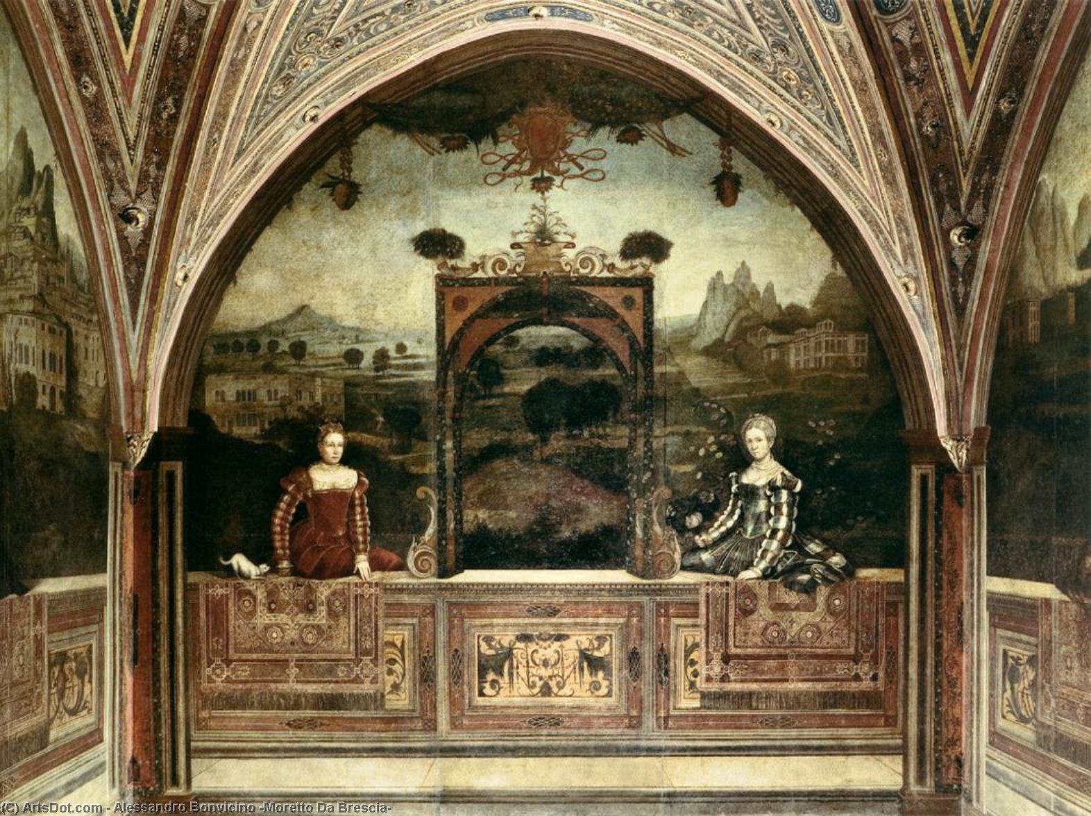 Female Portraits In Front Of Landscapes 1 — Alessandro Bonvicino (moretto Da Brescia)
