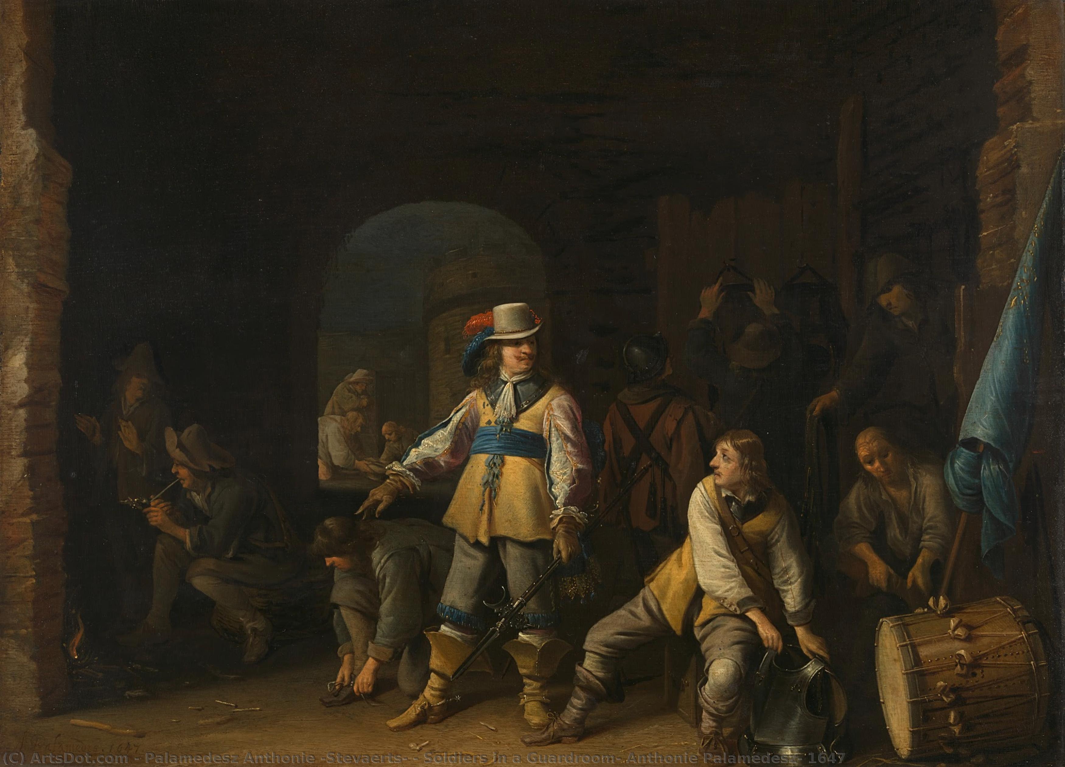 Soldiers In A Guardroom, Anthonie Palamedesz, 1647 — Palamedesz Anthonie (stevaerts)