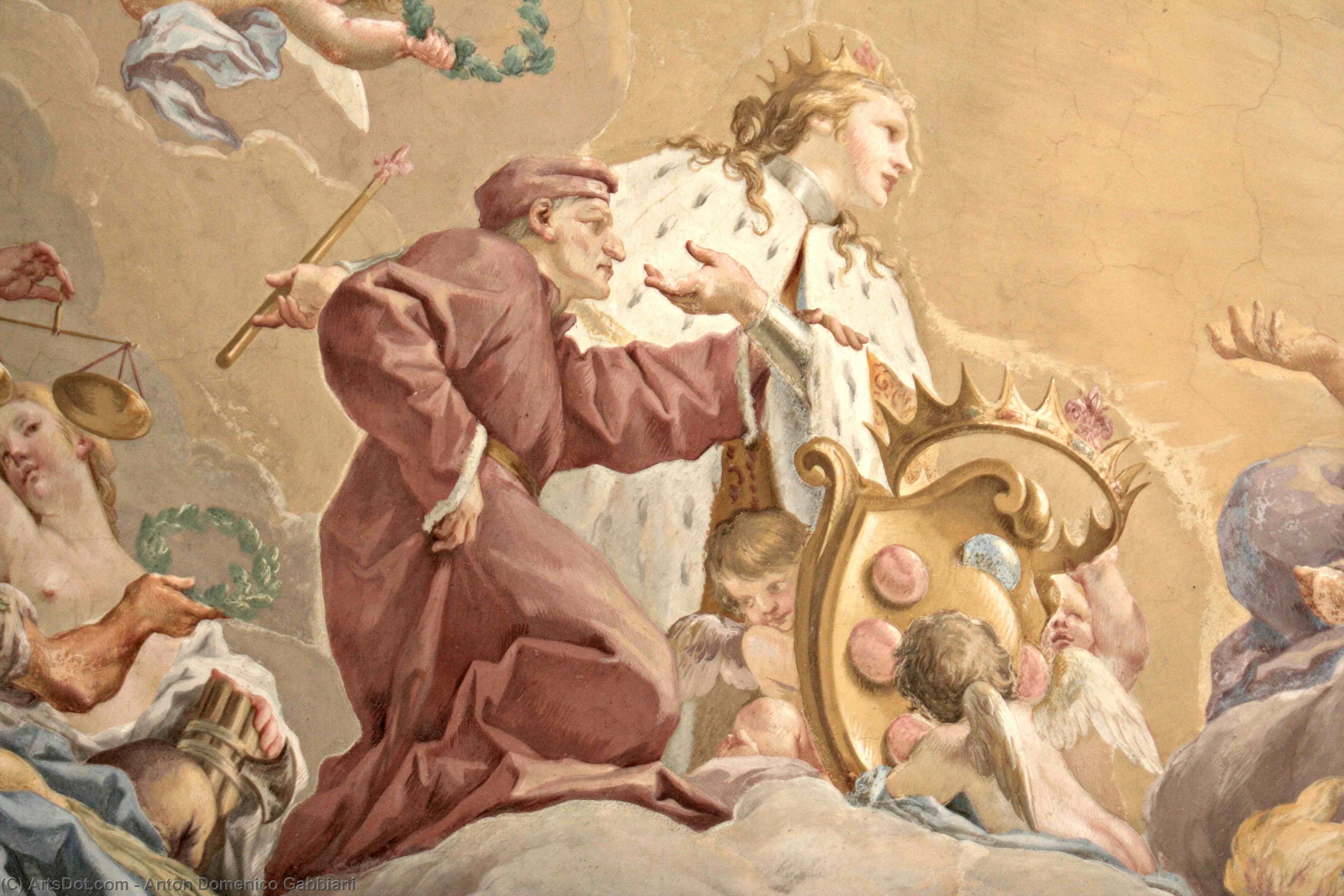 Medici Villa At Poggio A Caiano (detail) — Anton Domenico Gabbiani