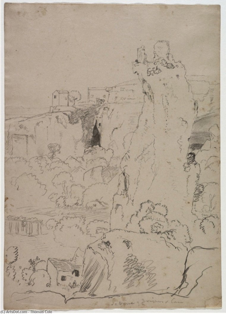 Ear Of Dionysius In The Latomia Del Paradiso, Syracuse, Sicily — Thomas Cole