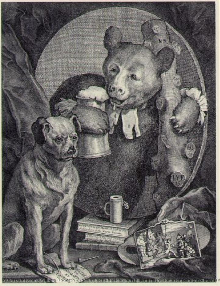 Der Gepeinigte Karl Churchill, Einst Pfarrer, In Der Rolle Eines Russischen Herkules — William Hogarth