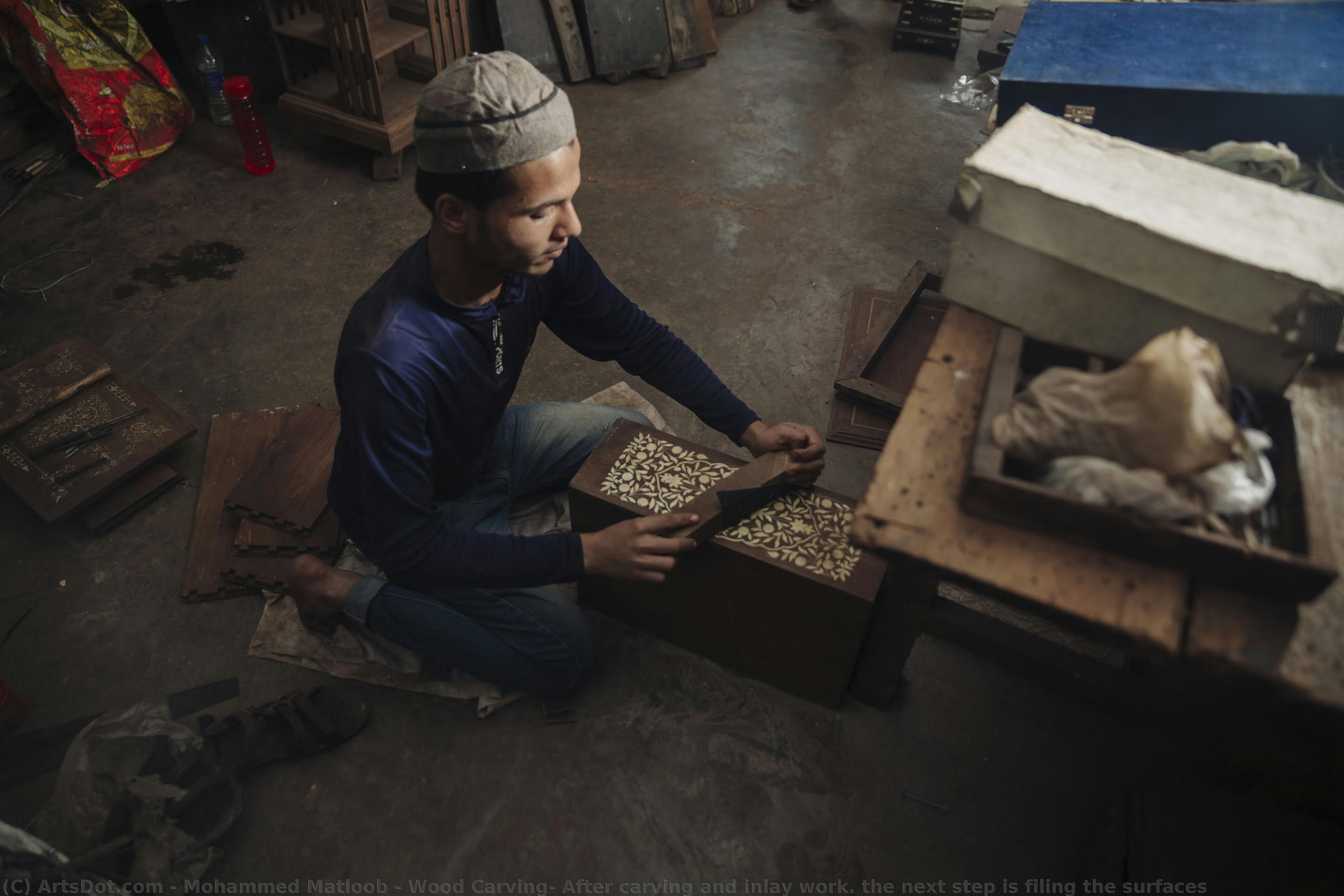 Wood Carving: After Carving And Inlay Work. The Next Step Is Filing The Surfaces — Mohammed Matloob
