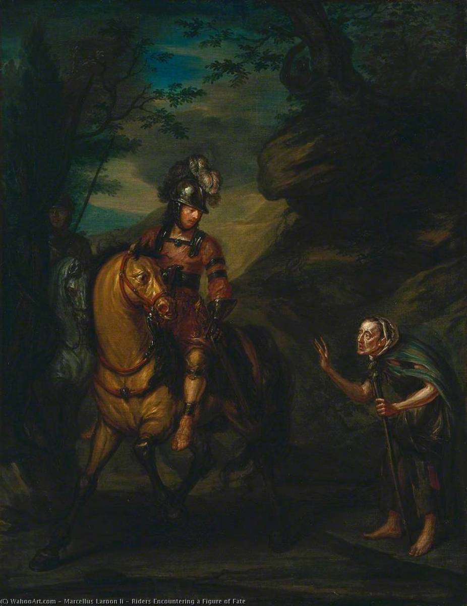 Riders Encountering A Figure Of Fate — Marcellus Laroon Ii