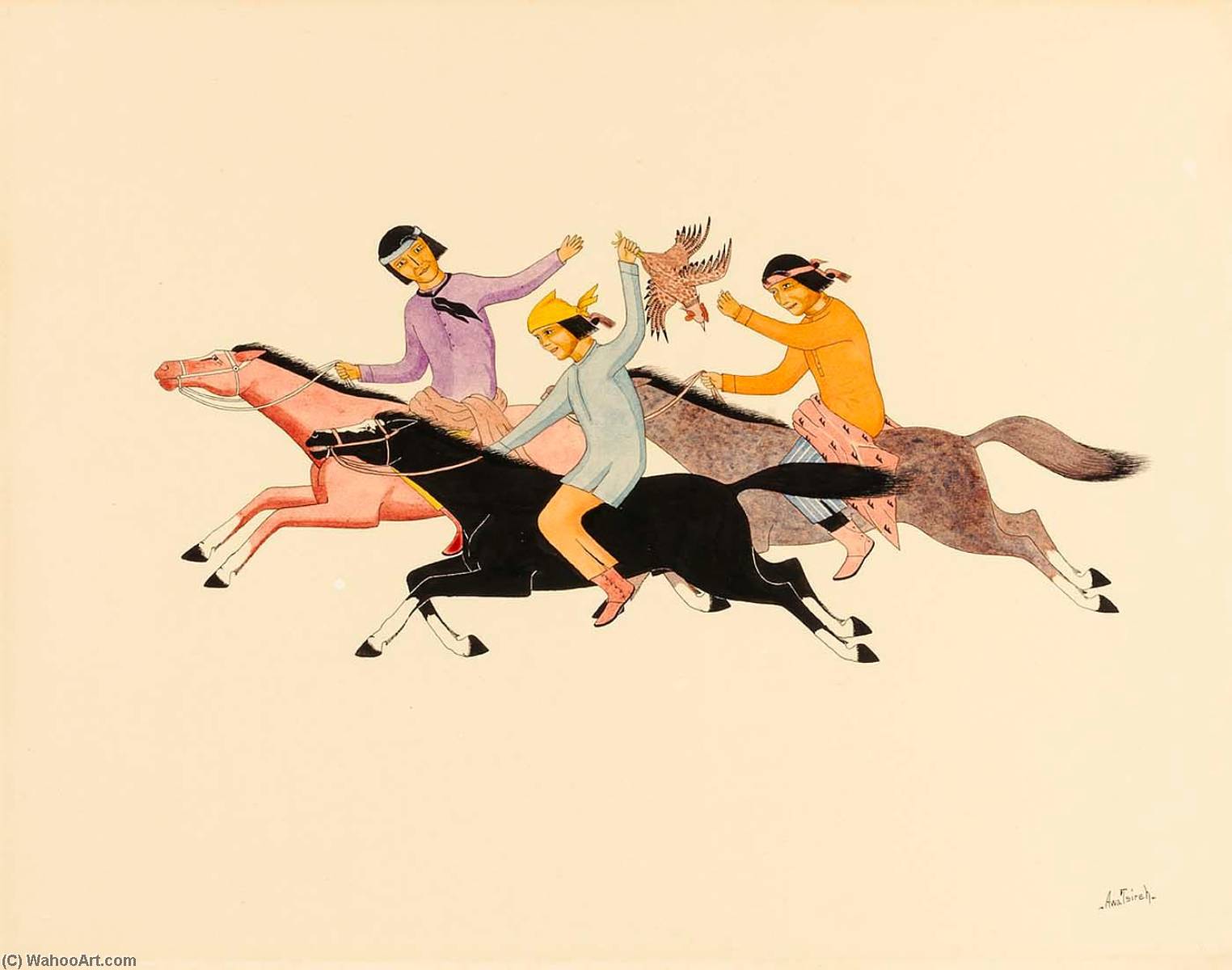 Navajo Chicken Fight — Awa Tsireh