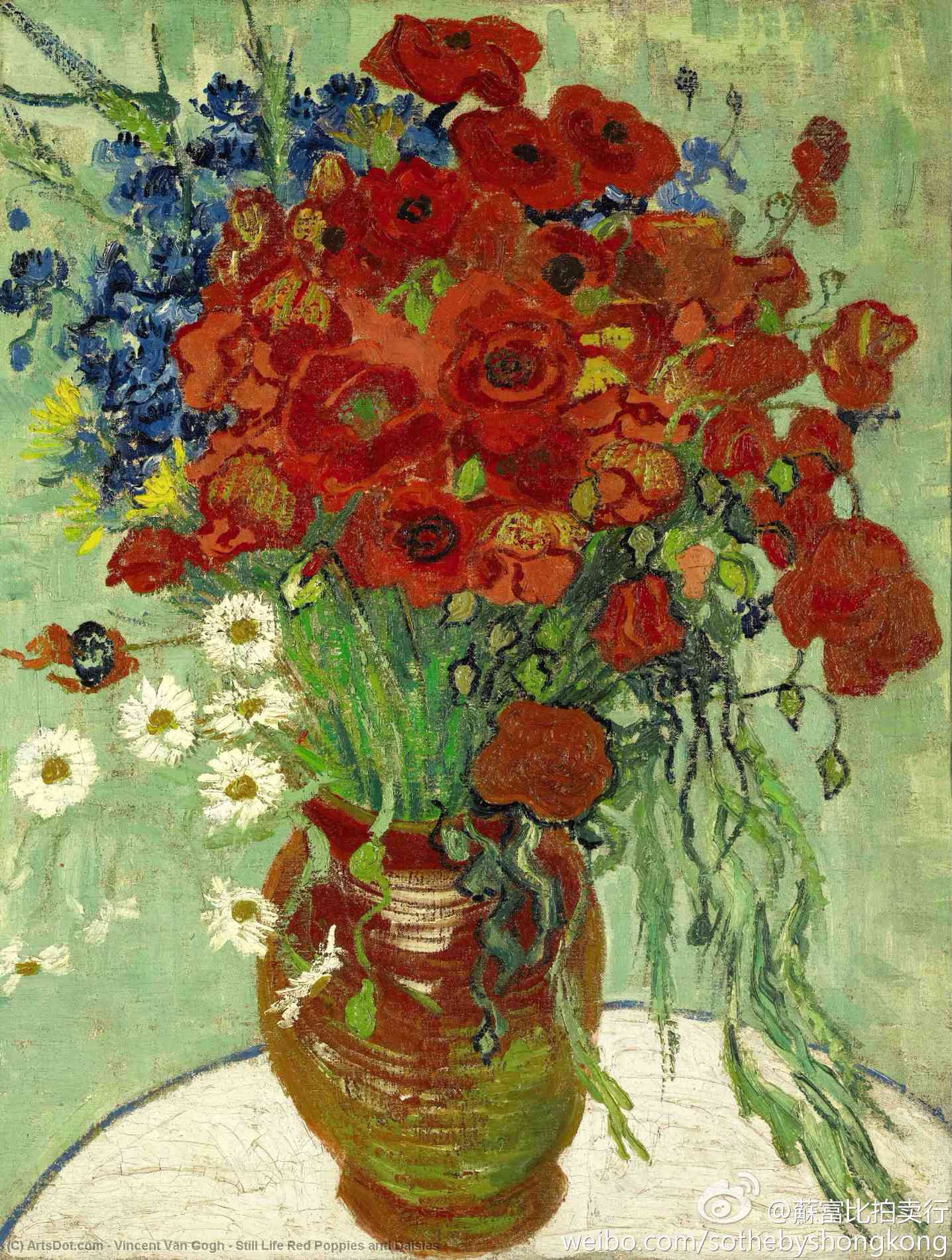 Stillleben Rote Mohnblumen Und Margeriten — Vincent Willem Van Gogh