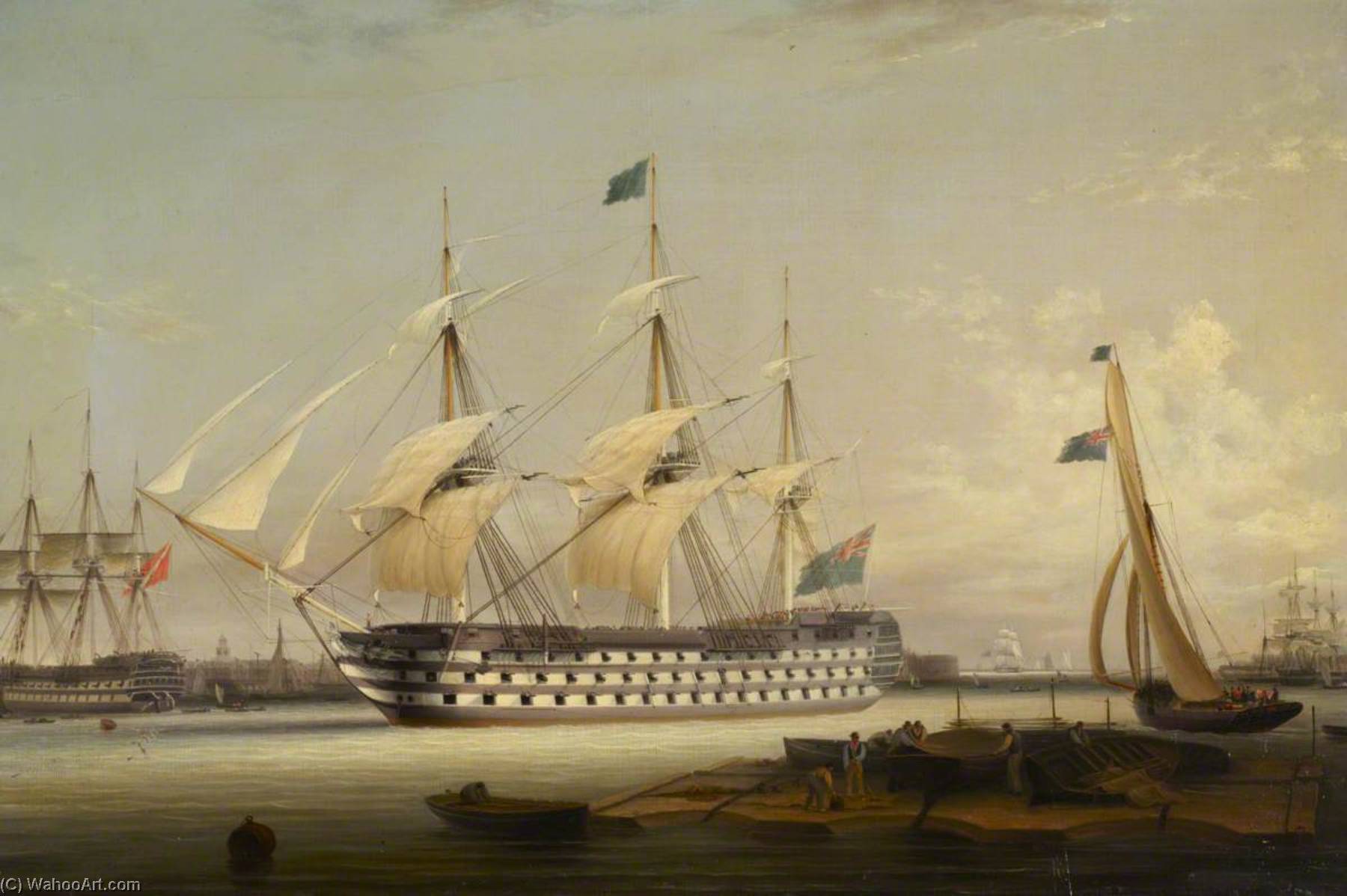 Hms 'britannia' Entering Portsmouth Harbour — Robert Strickland Thomas
