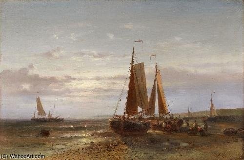 Coastal Landscape With Sailing Ships — Abraham Hulk Senior