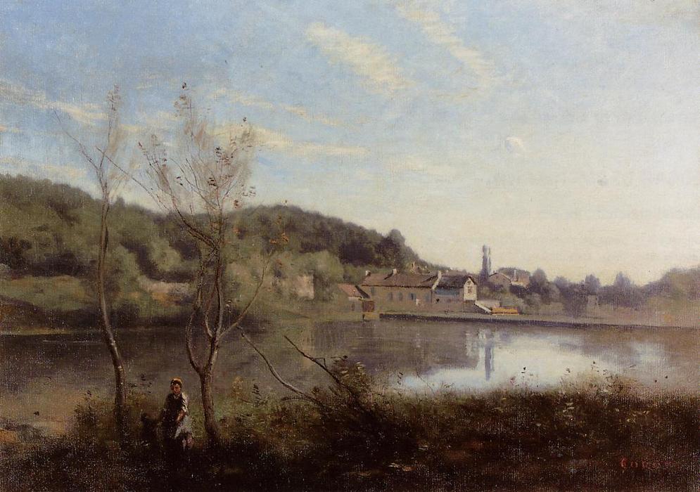 Ville D'avray, The Large Pond And Villas — Jean-baptiste-camille Corot