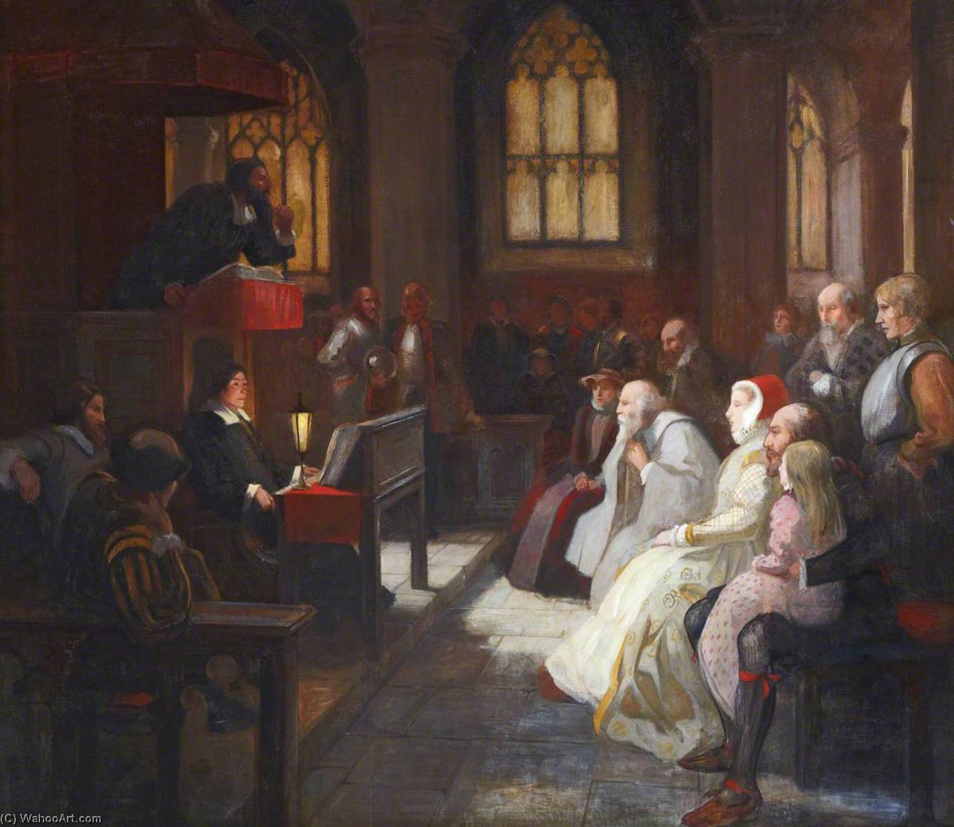 John Knox Preaching In St Giles Cathedral To A Congregation Comprising Mary, Queen Of Scots And Other Noble Personages — Robert Burns