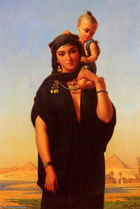 Femme Fellah Portant Son Enfant — Charles Emile Hippolyte Lecomte Vernet
