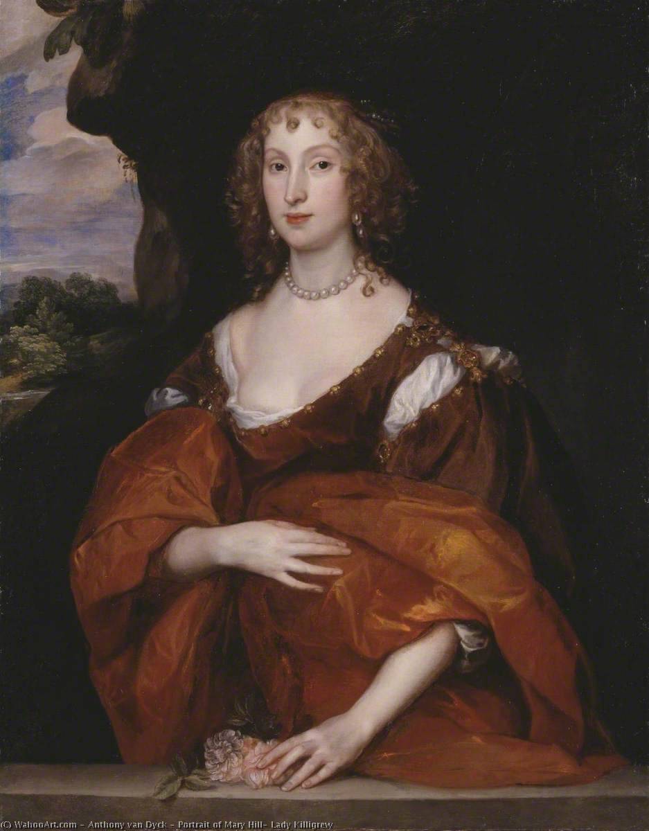 Porträt Von Mary Hill, Lady Killigrew — Sir Anthony Van Dyck