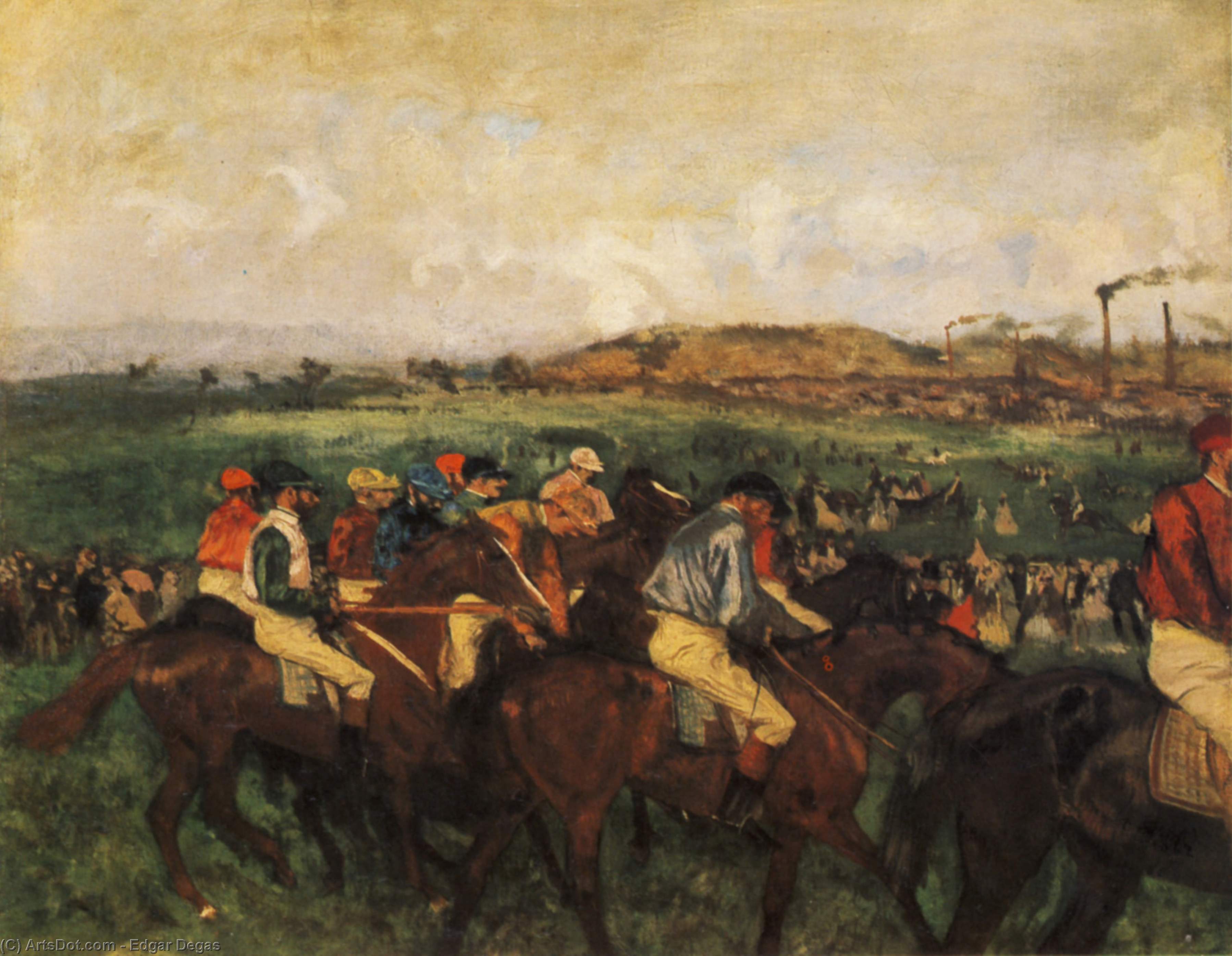 Gentlemen Jockeys Before The Start — Edgar Degas