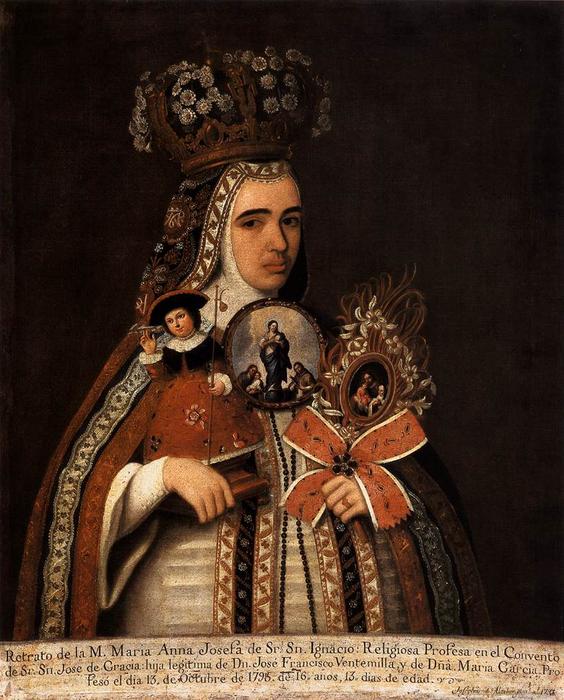 Portrait Of María Anna Josefa Taking Vow — José De Alcibar