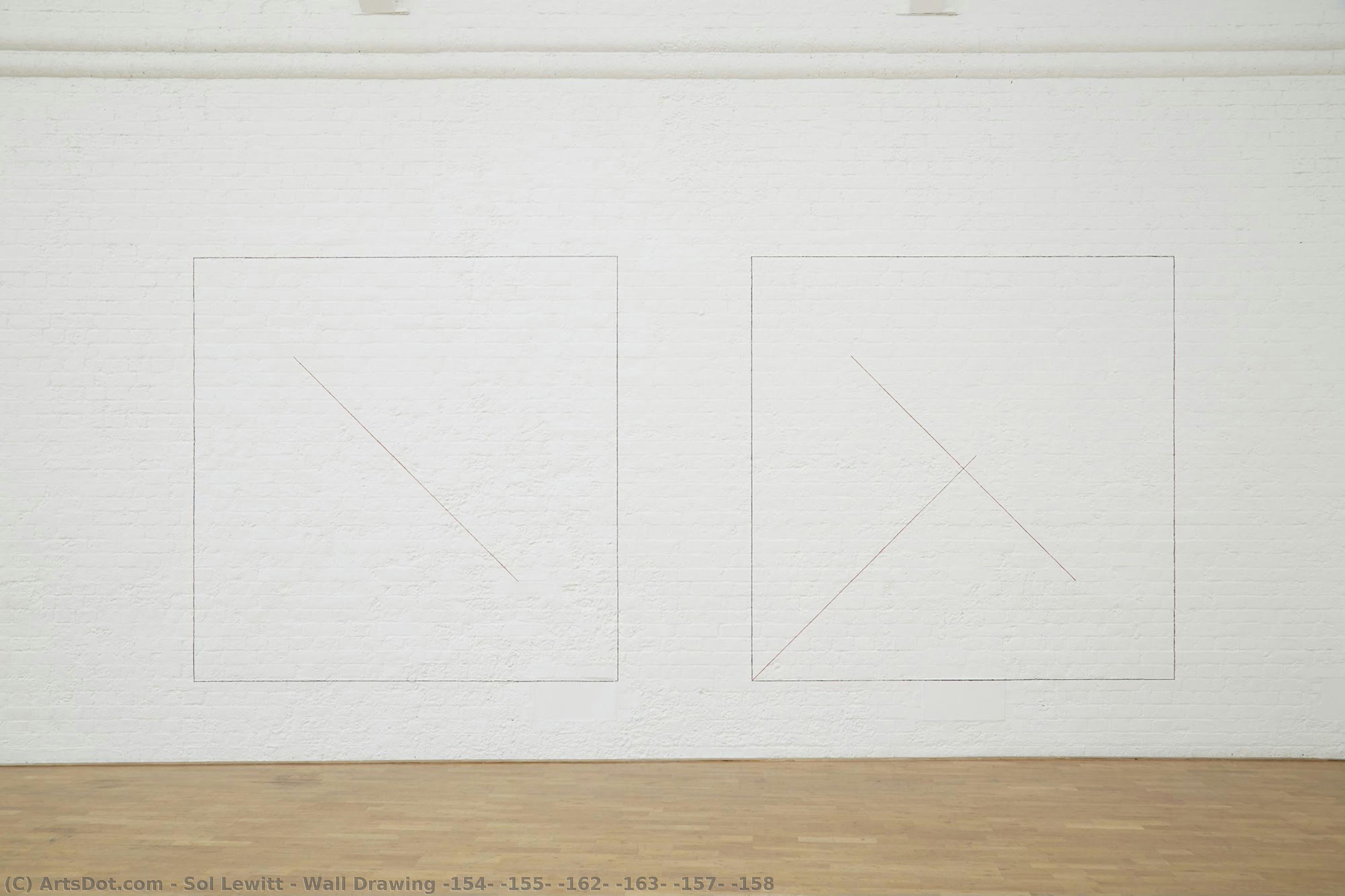 Wall Drawing #154, #155, #162, #163, #157, #158 — Solomon Lewitt