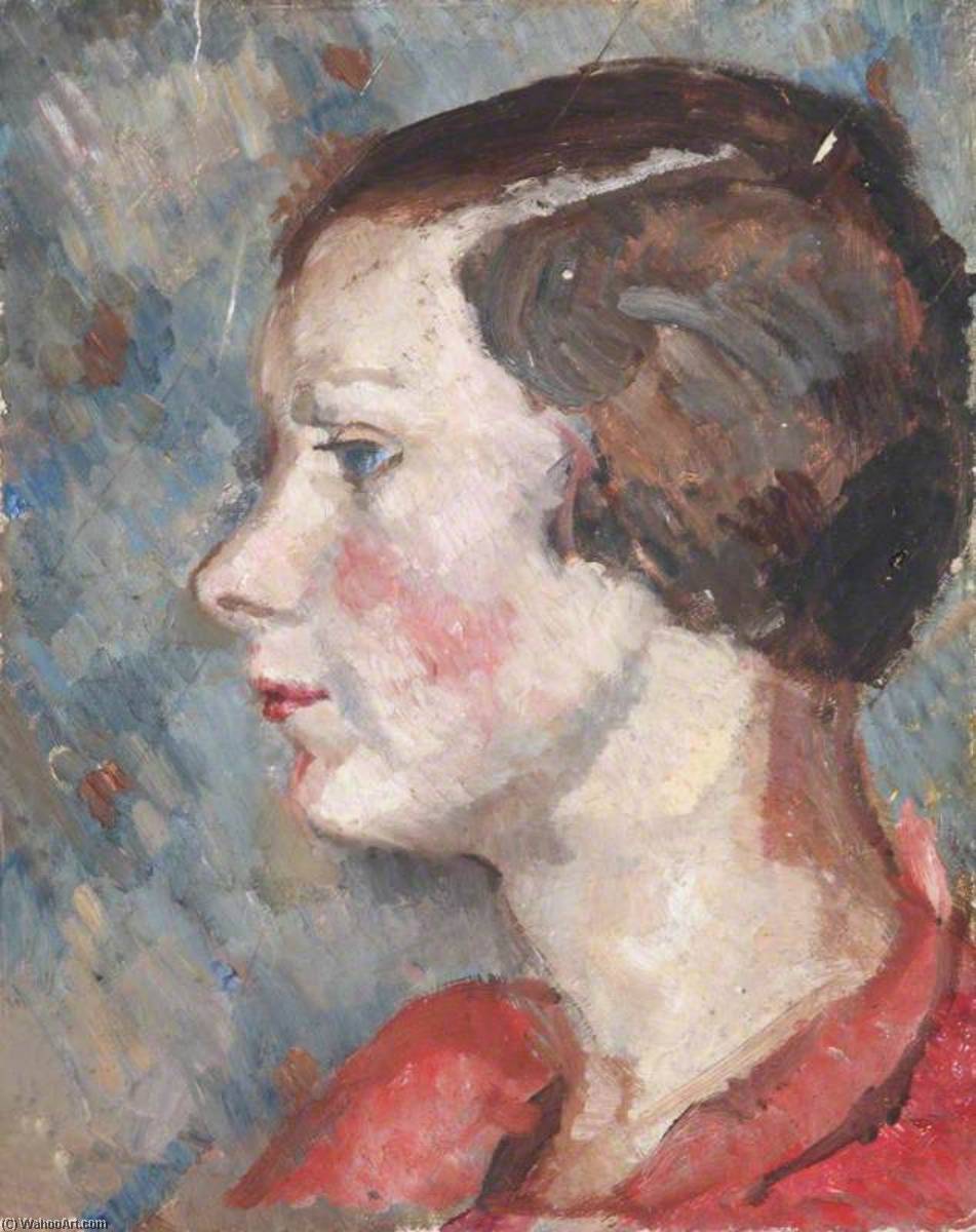 Study Of The Head Of An Unknown Young Woman In Profile — Evelyn Alice Clutton Brock