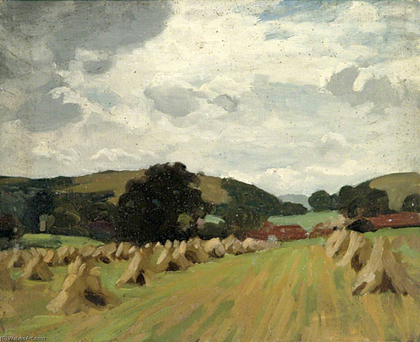 Lines Of Haystacks With Hills In The Background — Gunning King