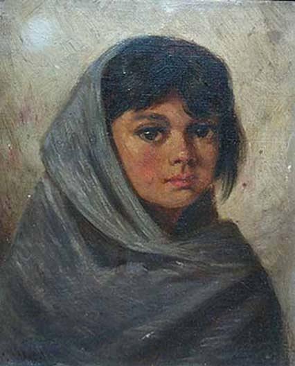 Study Of Young Mexican Girl, (painting) — Isabel Vaill Waldo