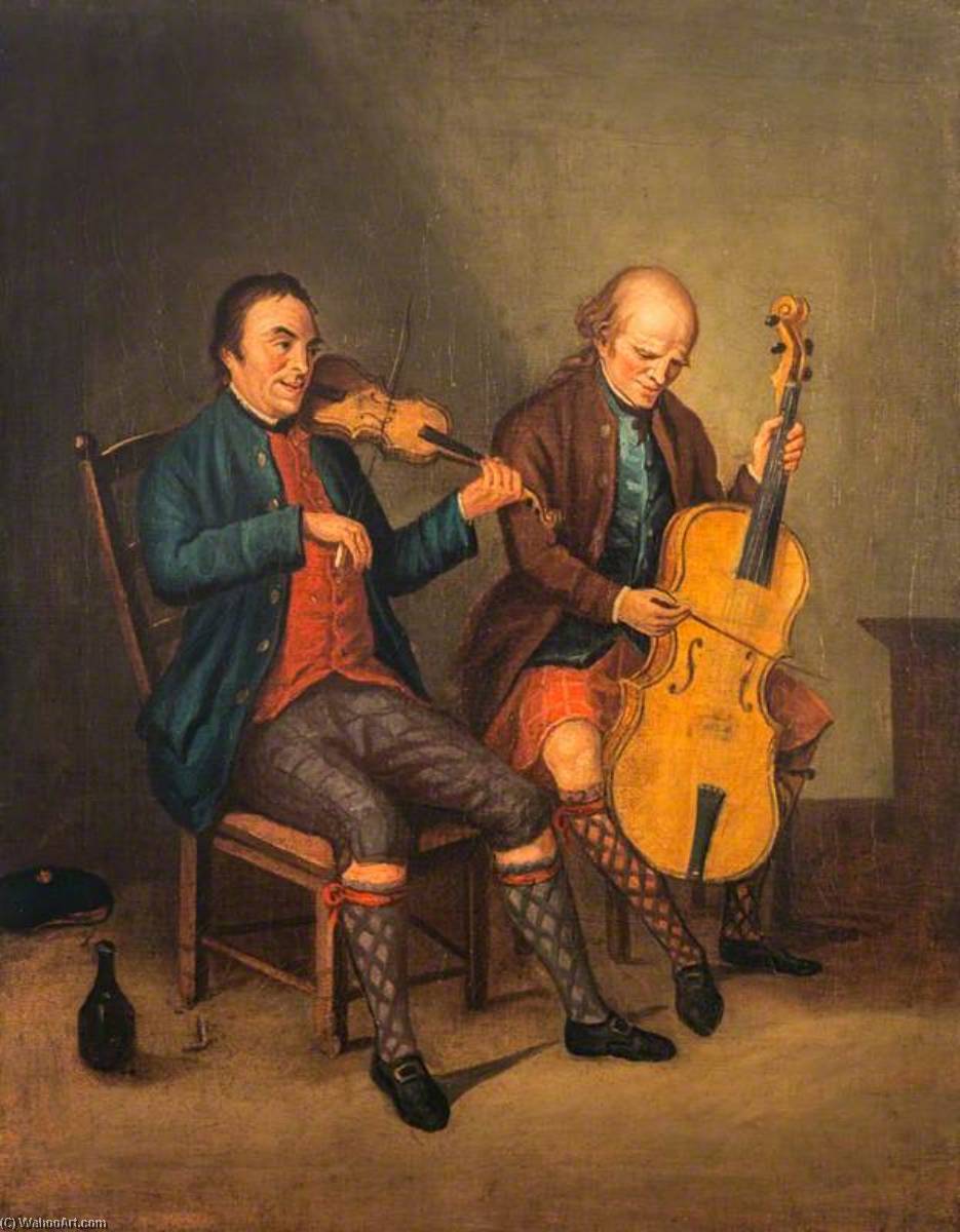 Niel Gow (1727–1807), Violinist And Composer, With His Brother Donald Gow (active C.1780), Cellist — David Allan