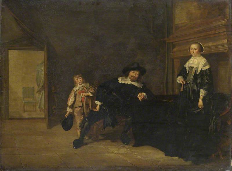 Portrait Of A Man, A Woman And A Boy In A Room — Pieter Jacobsz Codde