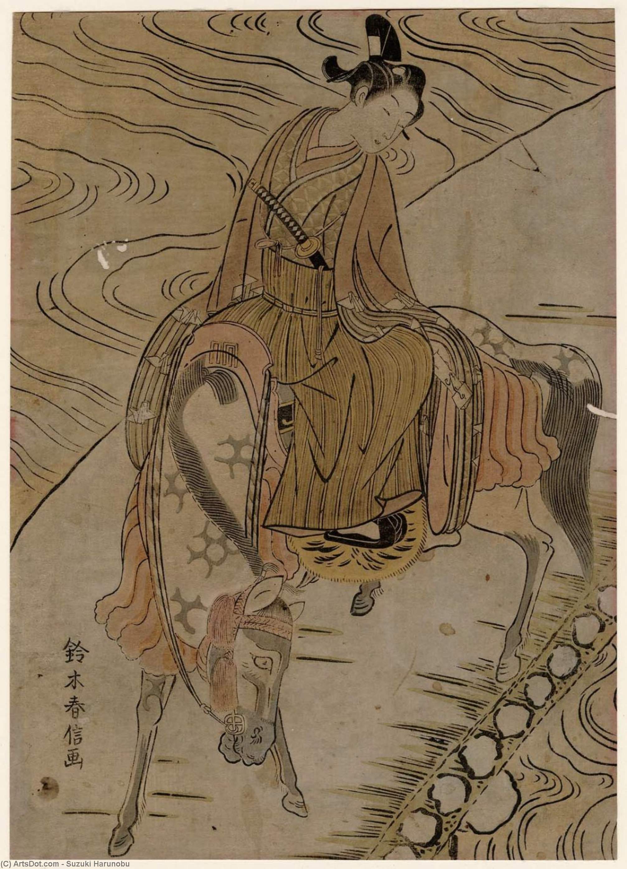 Parody Of The Nô Play Chôryô — Suzuki Harunobu