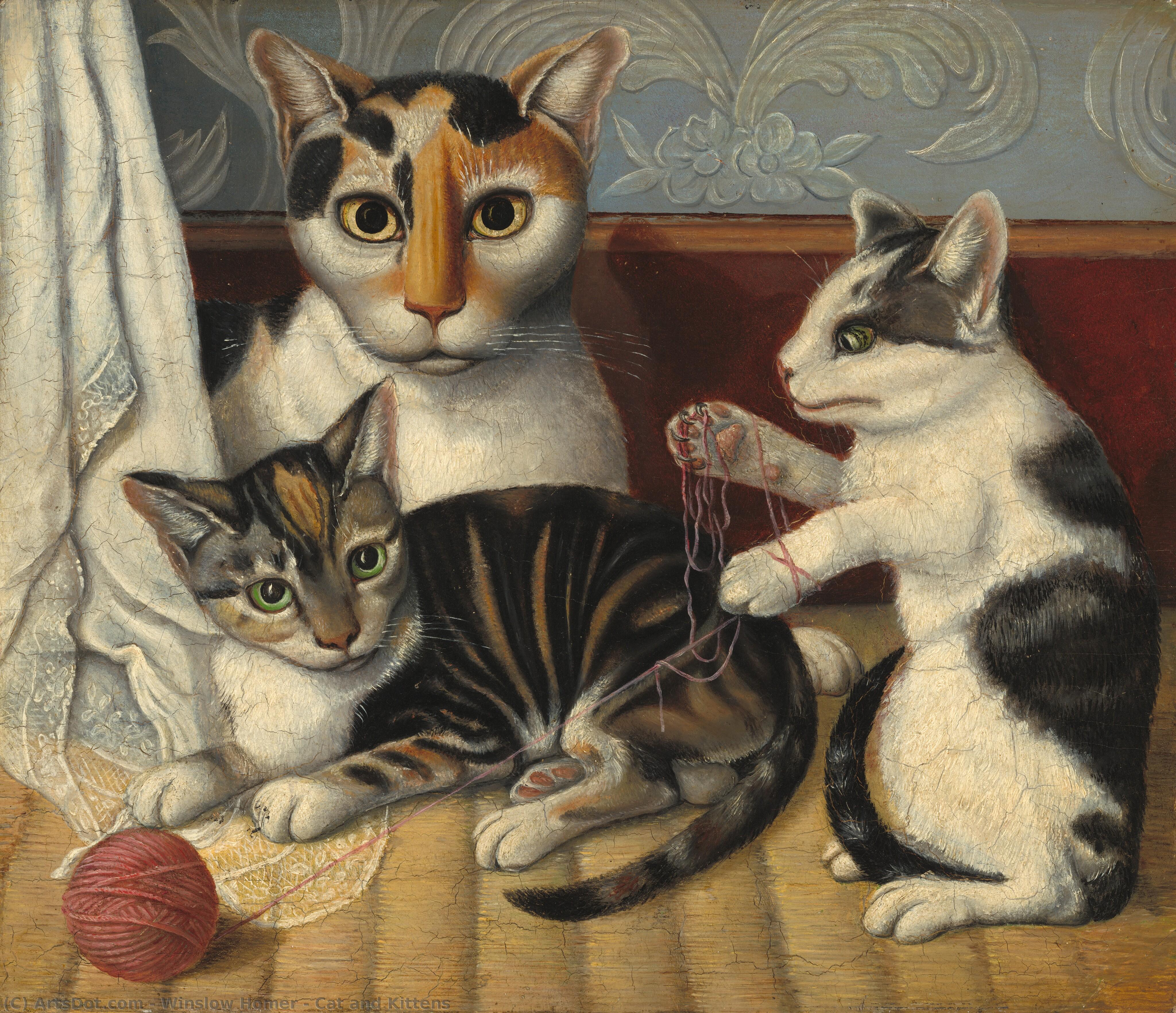 Cat And Kittens — Винслоу Хомер