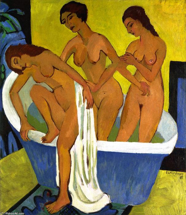 Women Bathing (triptych, Central Panel) — エルンスト・リュドヴィヒ・キルヒナー