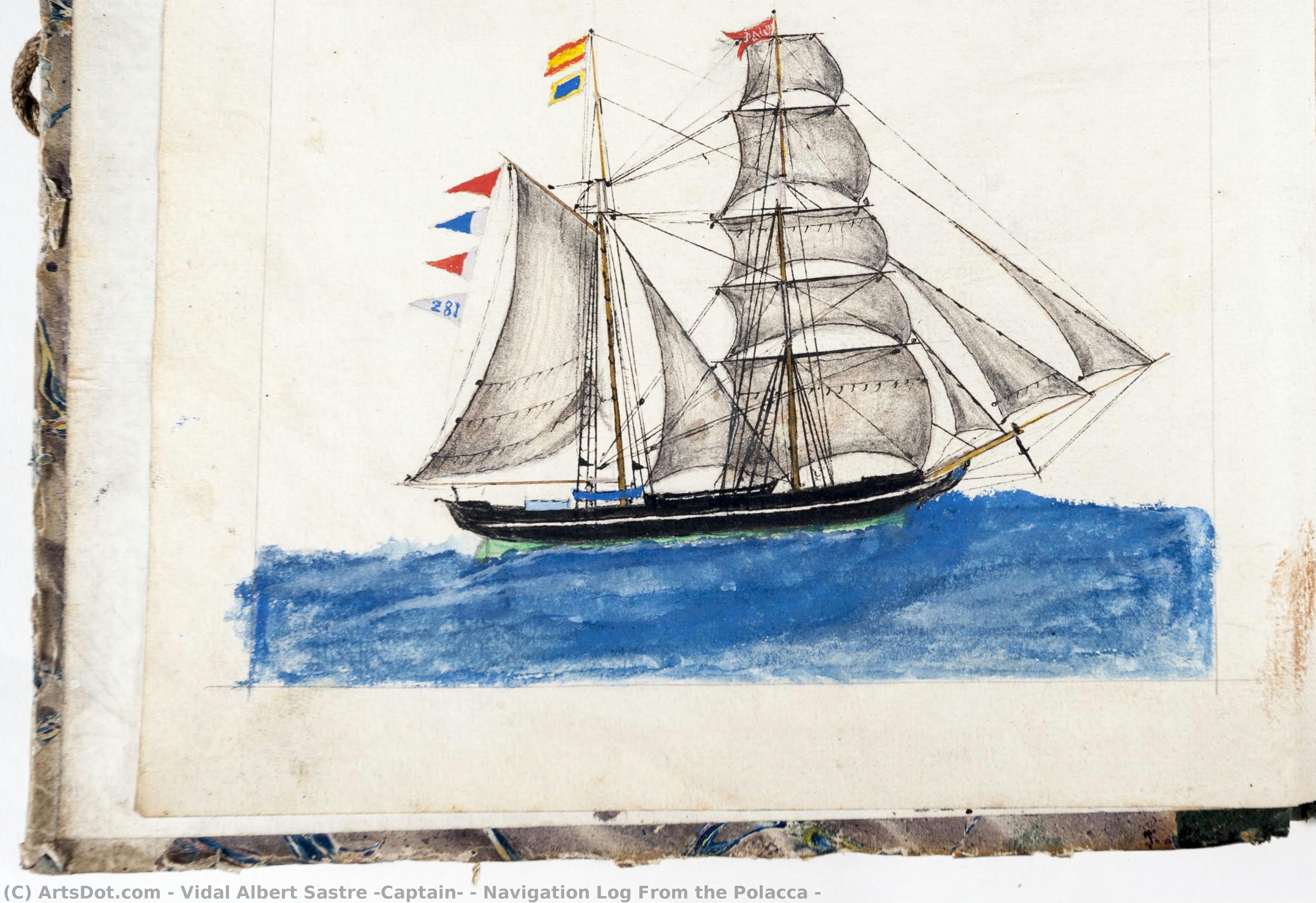 Navigation Log From The Polacca — Vidal Albert Sastre (captain)