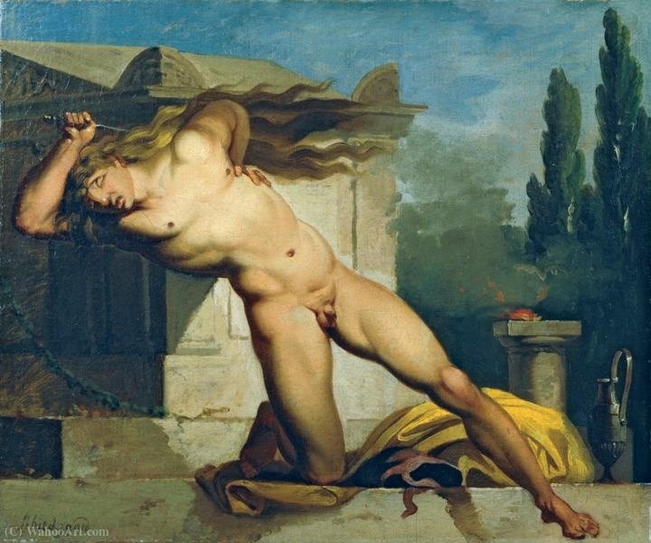 Adrastos Slays Himself On Atys' Tomb — Nicolai Abraham Abildgaard