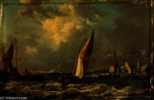 A Dutch Fishing Village — Johannes Hermanus Koekkoek