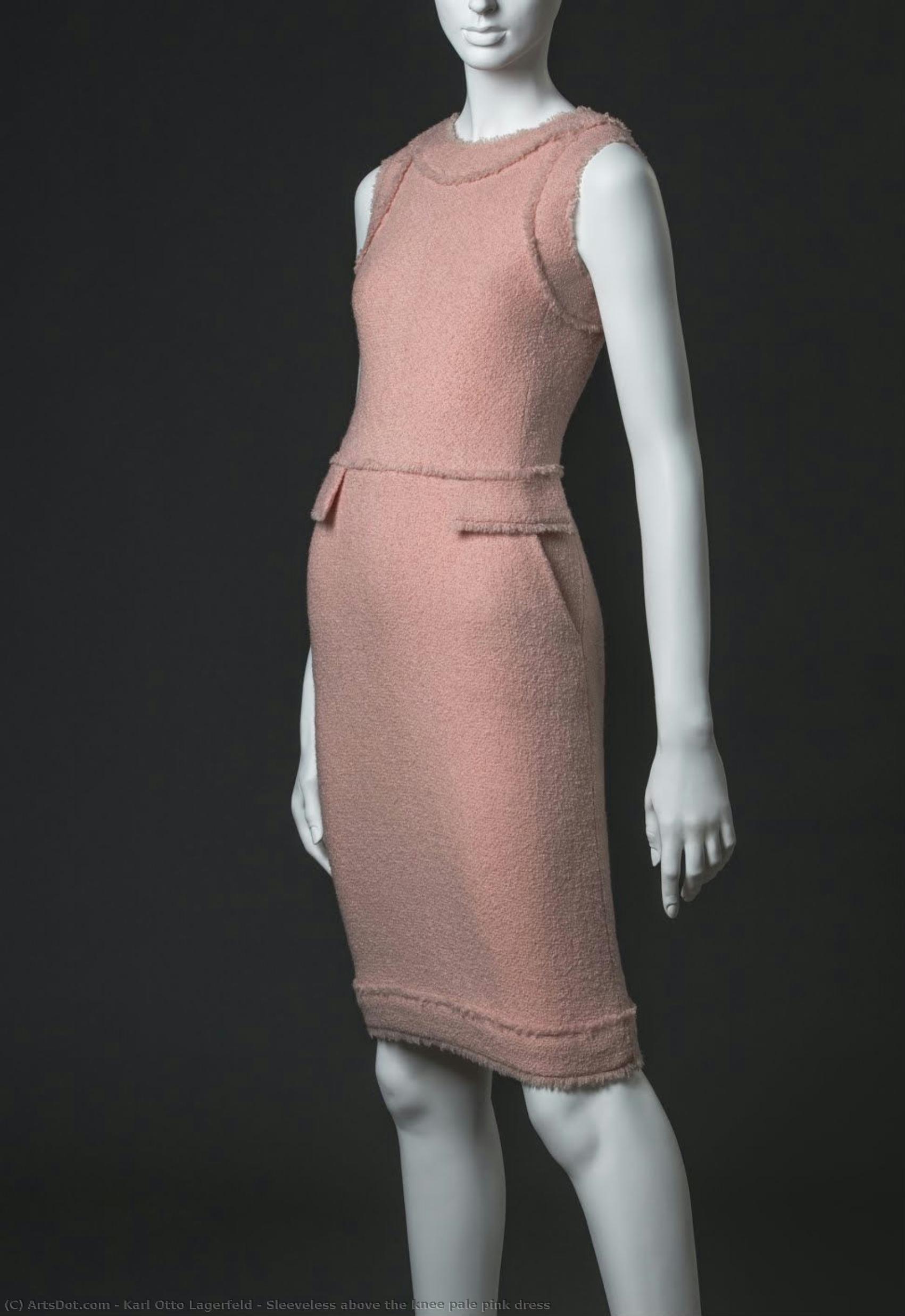 Sleeveless Above The Knee Pale Pink Dress — Karl Otom Lagerfeld