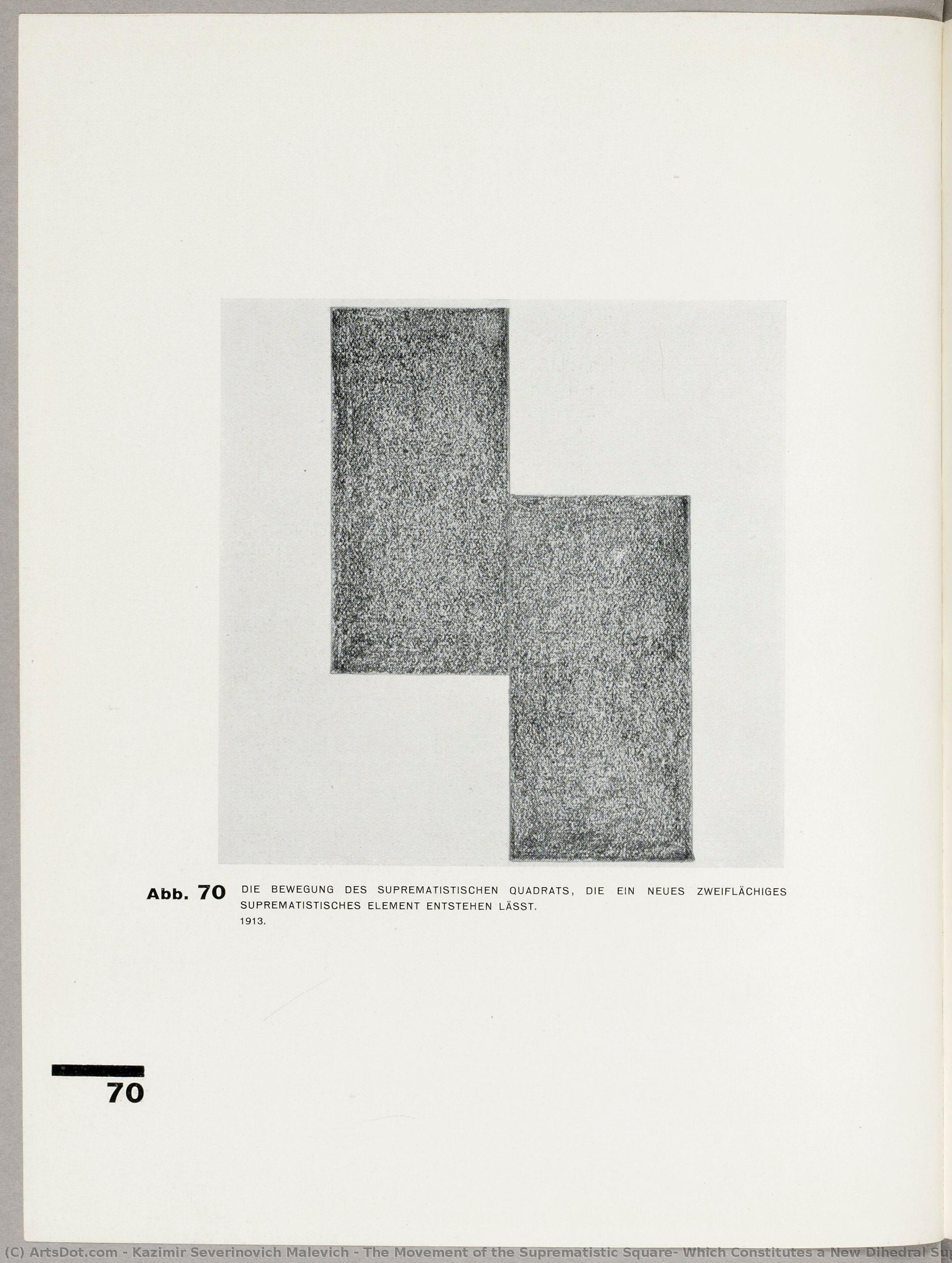The Movement Of The Suprematistic Square, Which Constitutes A New Dihedral Suprematistic Element — Kasimir Sewerinowitsch Malewitsch