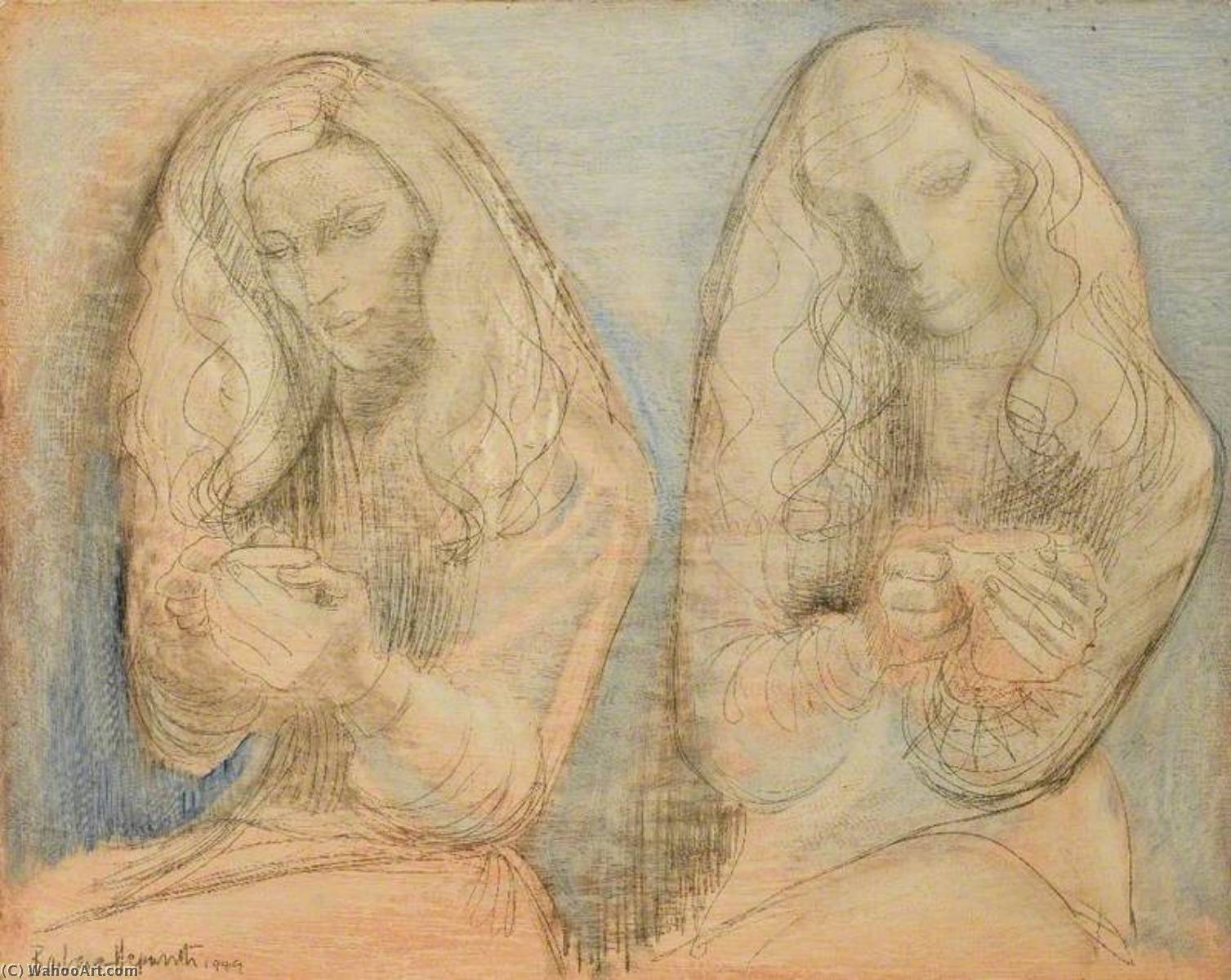 Two Girls With Teacups — Barbara Hepworth