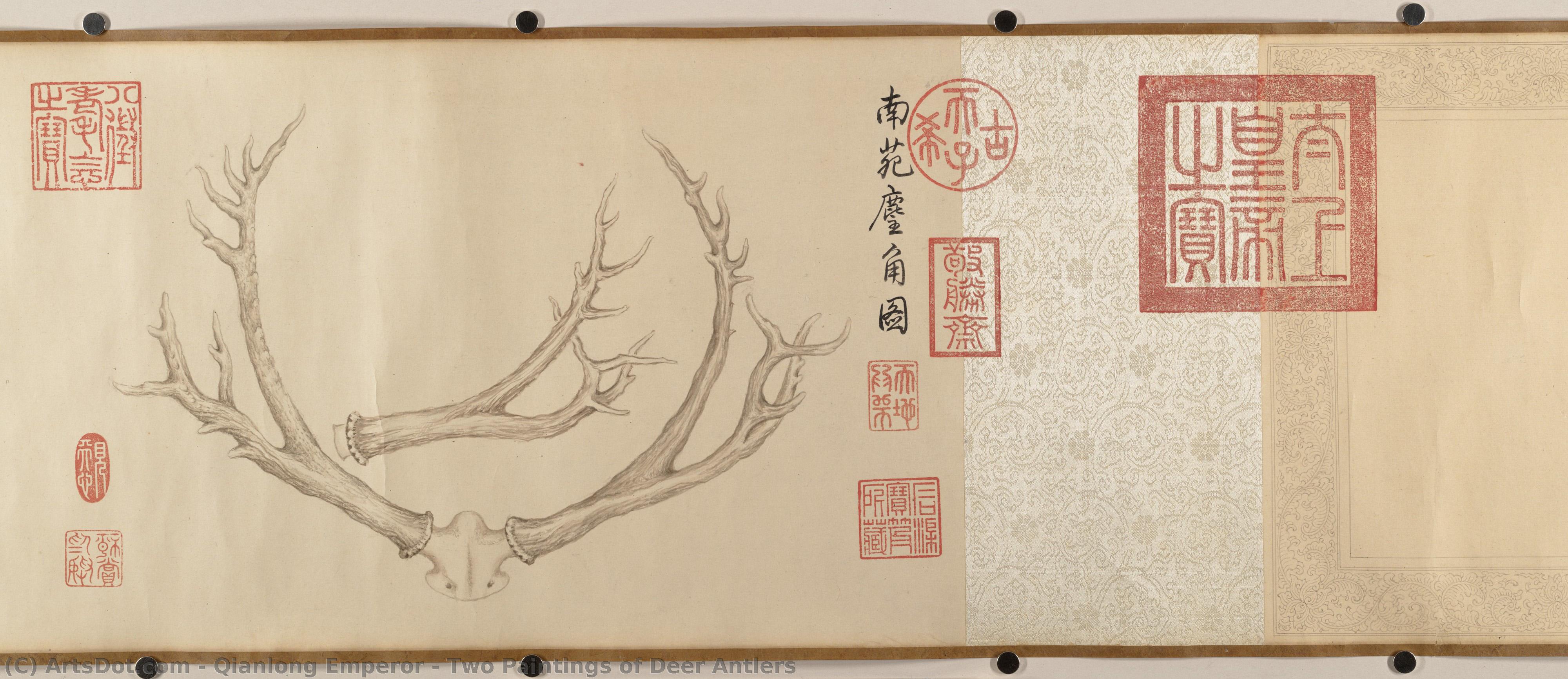Two Paintings Of Deer Antlers — Qianlong-kaiser