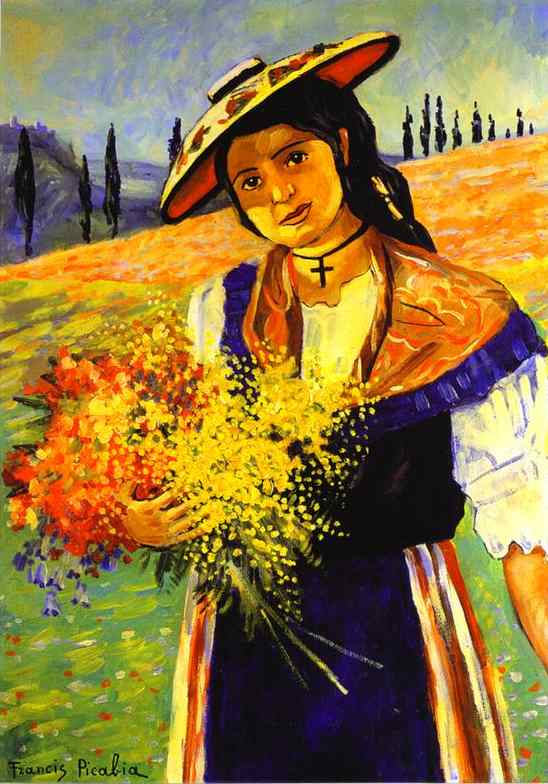 Young Girl With Flowers (jeune Fille Aux Fleurs) — Francis Picabia