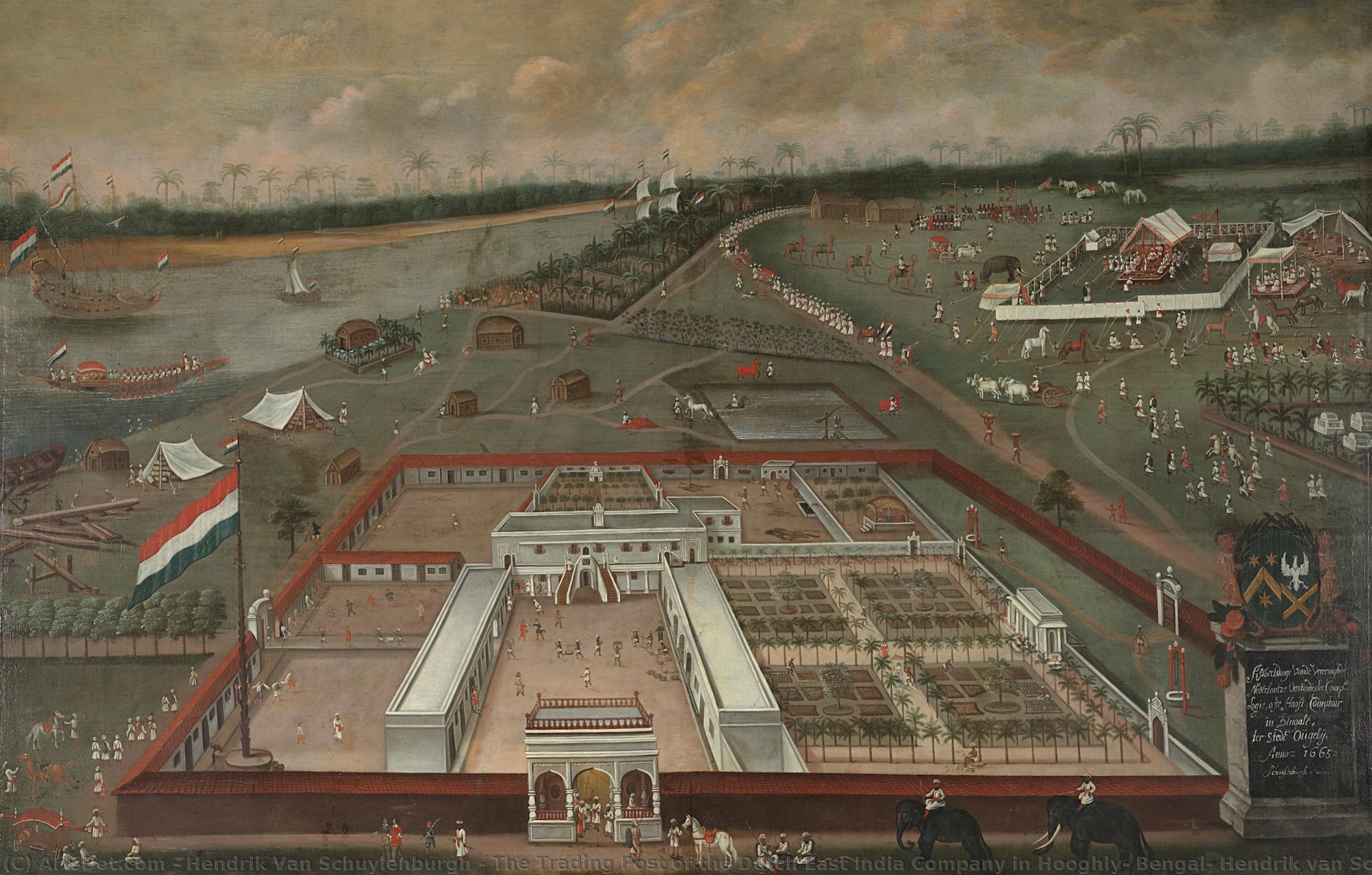 The Trading Post Of The Dutch East India Company In Hooghly, Bengal, Hendrik Van Schuylenburgh, 1665 — Hendrik Van Schuylenburgh