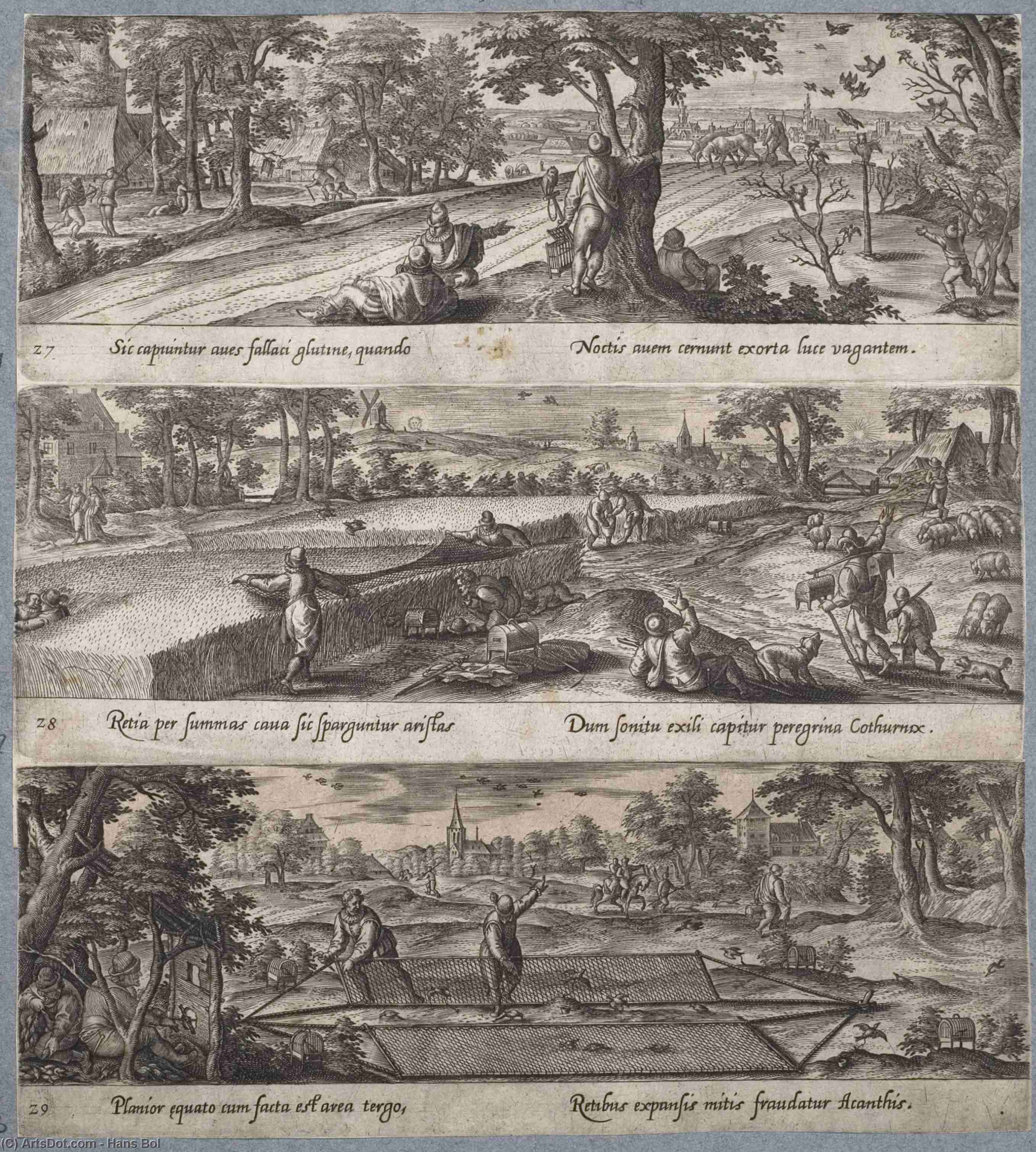 Hunting, Fishing, And Catching Birds And All Types — Hans Bol