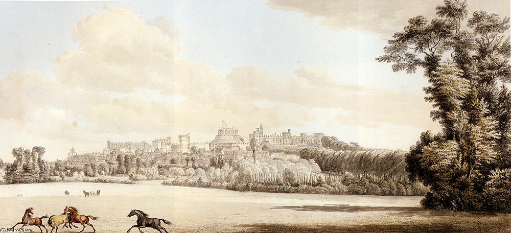 View Of Windsor Castle And Part Of The Town From The Spital Hill — Paul Sandby