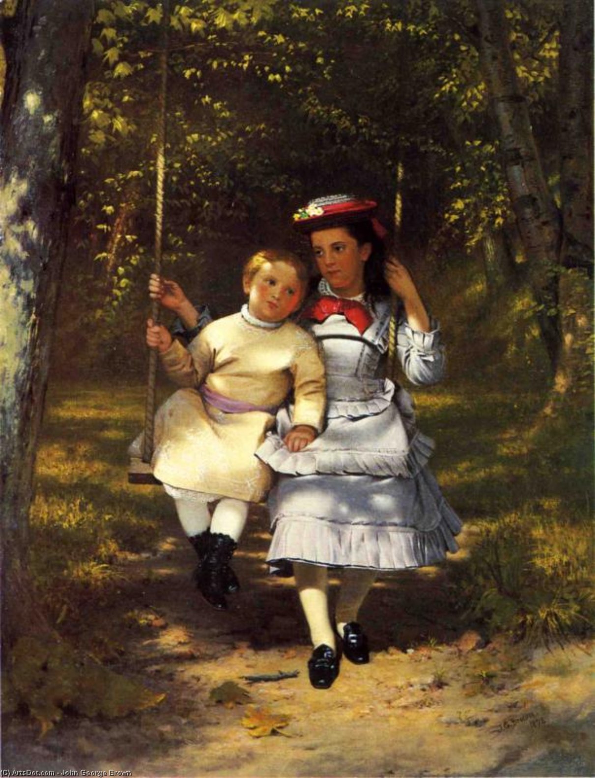 Two Girls On A Swing — Džon Džordž Braun